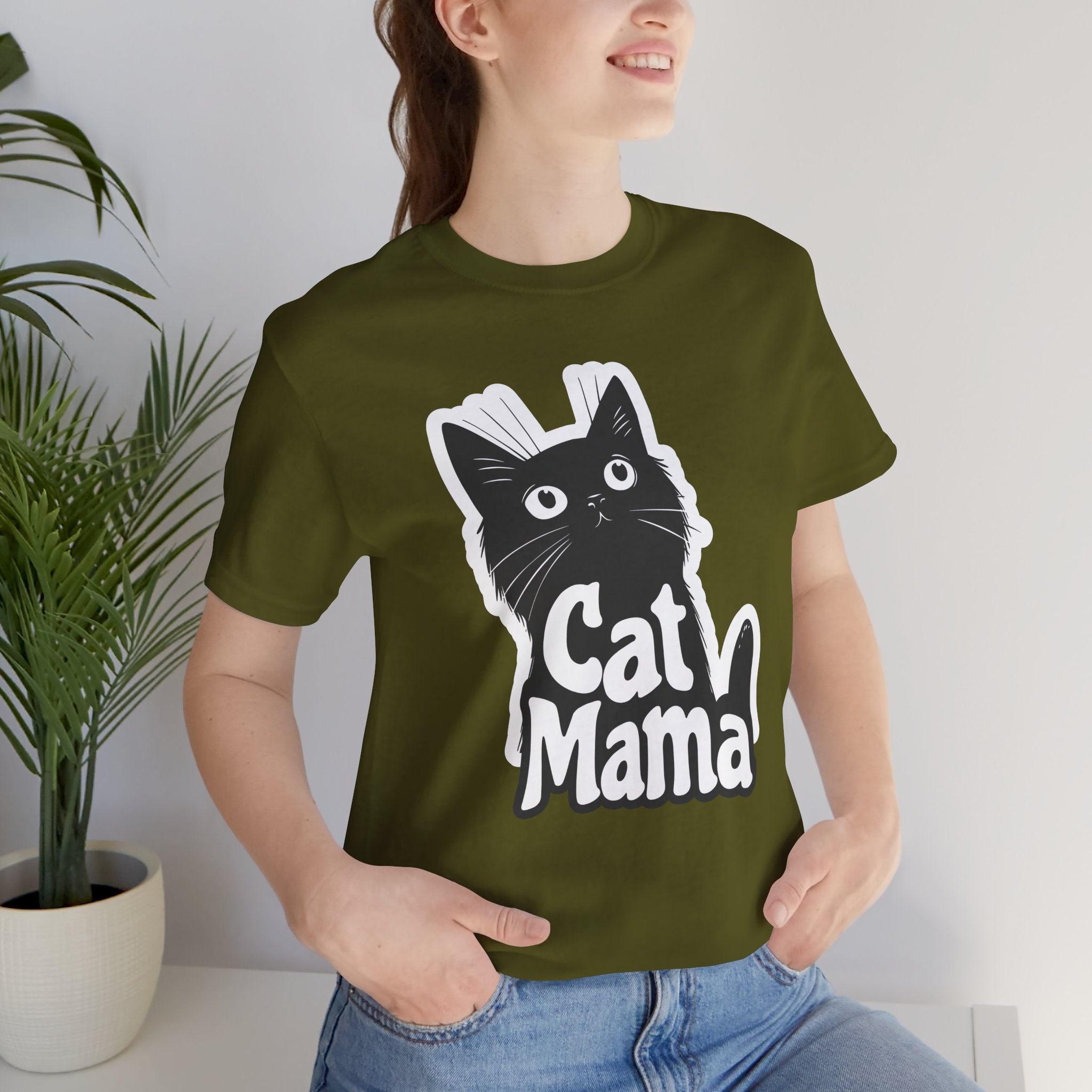 Cat Mama T-Shirt – Cute Black Cat Graphic Tee for Cat Lovers