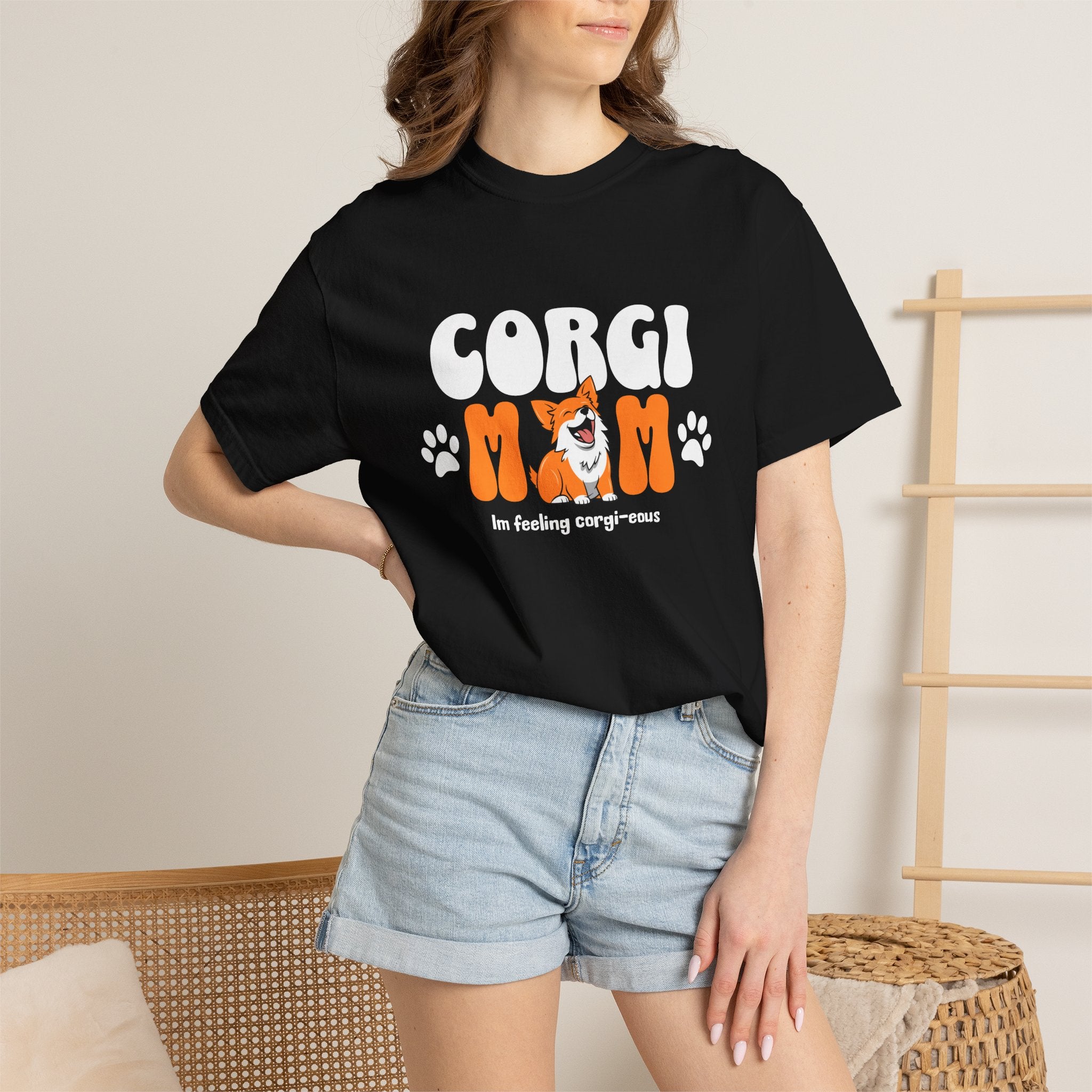 Corgi Mom T-Shirt — 'I'm feeling corg-i-ous' Cute Dog Mama Tee