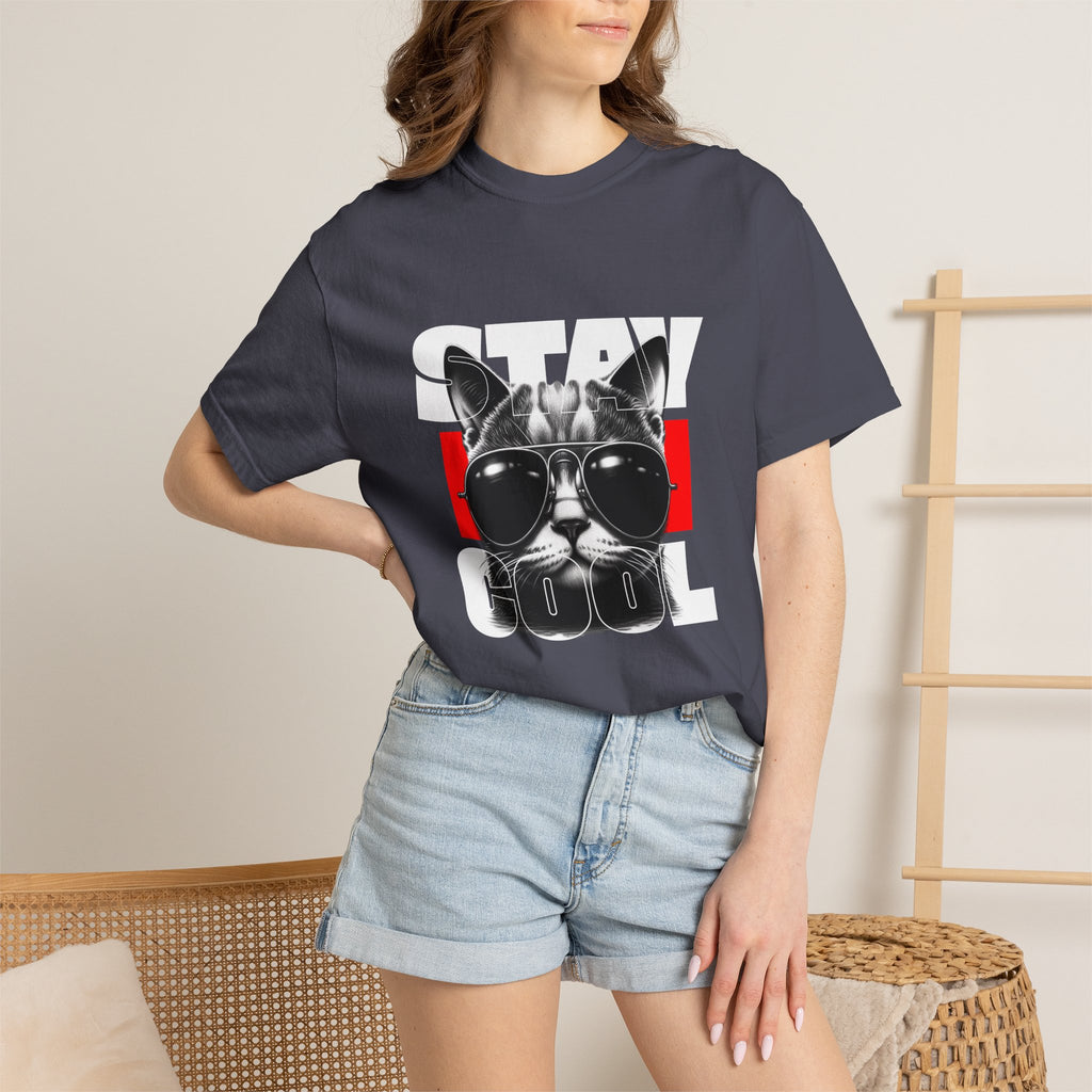 Stay Cool Cat T-Shirt — Retro Sunglasses Graphic Tee
