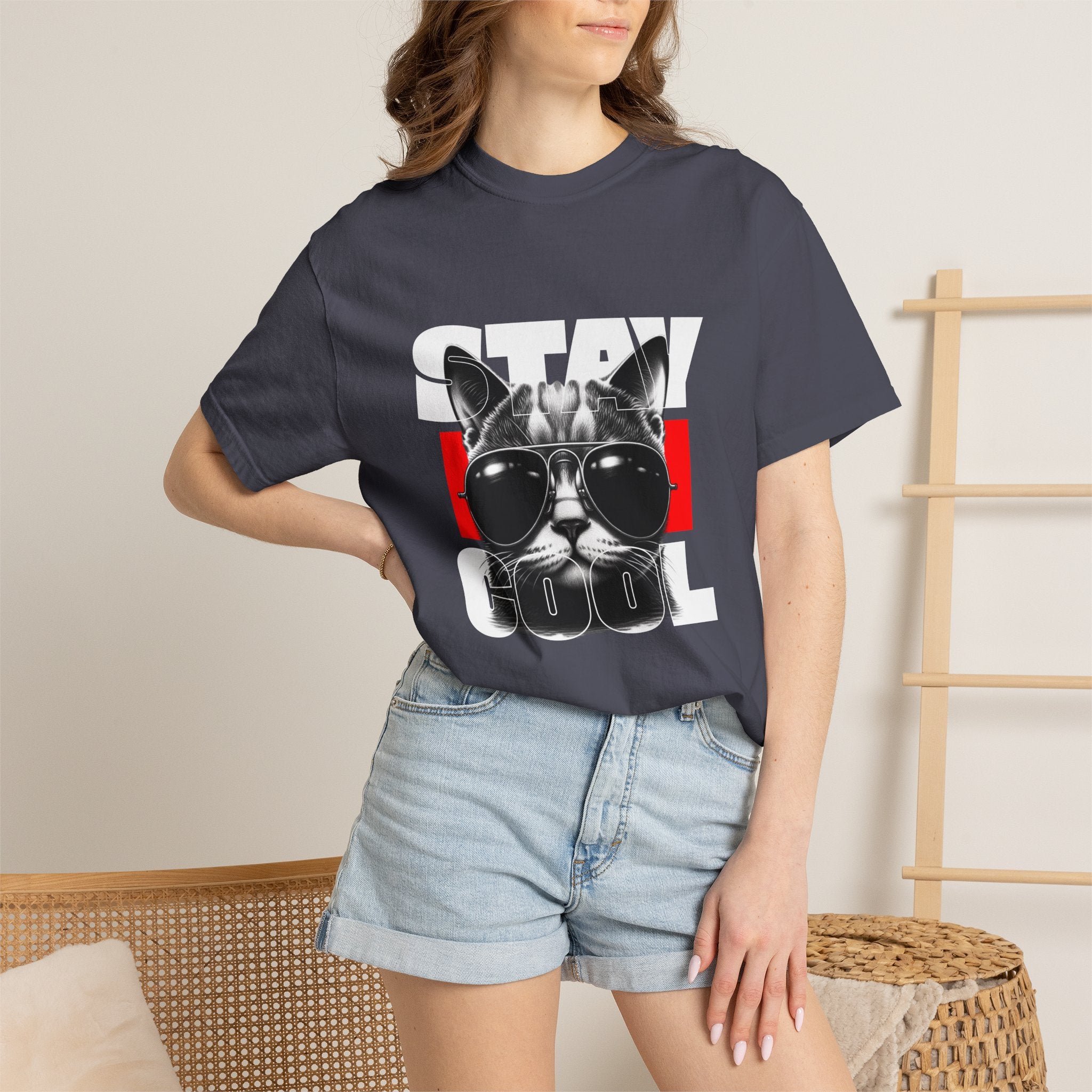 Stay Cool Cat T-Shirt — Retro Sunglasses Graphic Tee