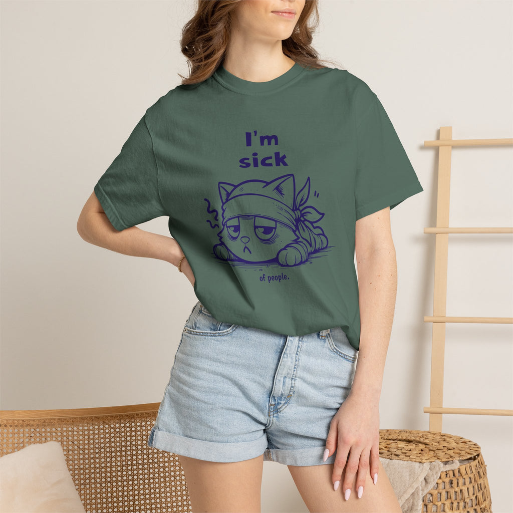 T-Shirt — “I’m Sick of People” Cute Grumpy Cat Graphic Tee