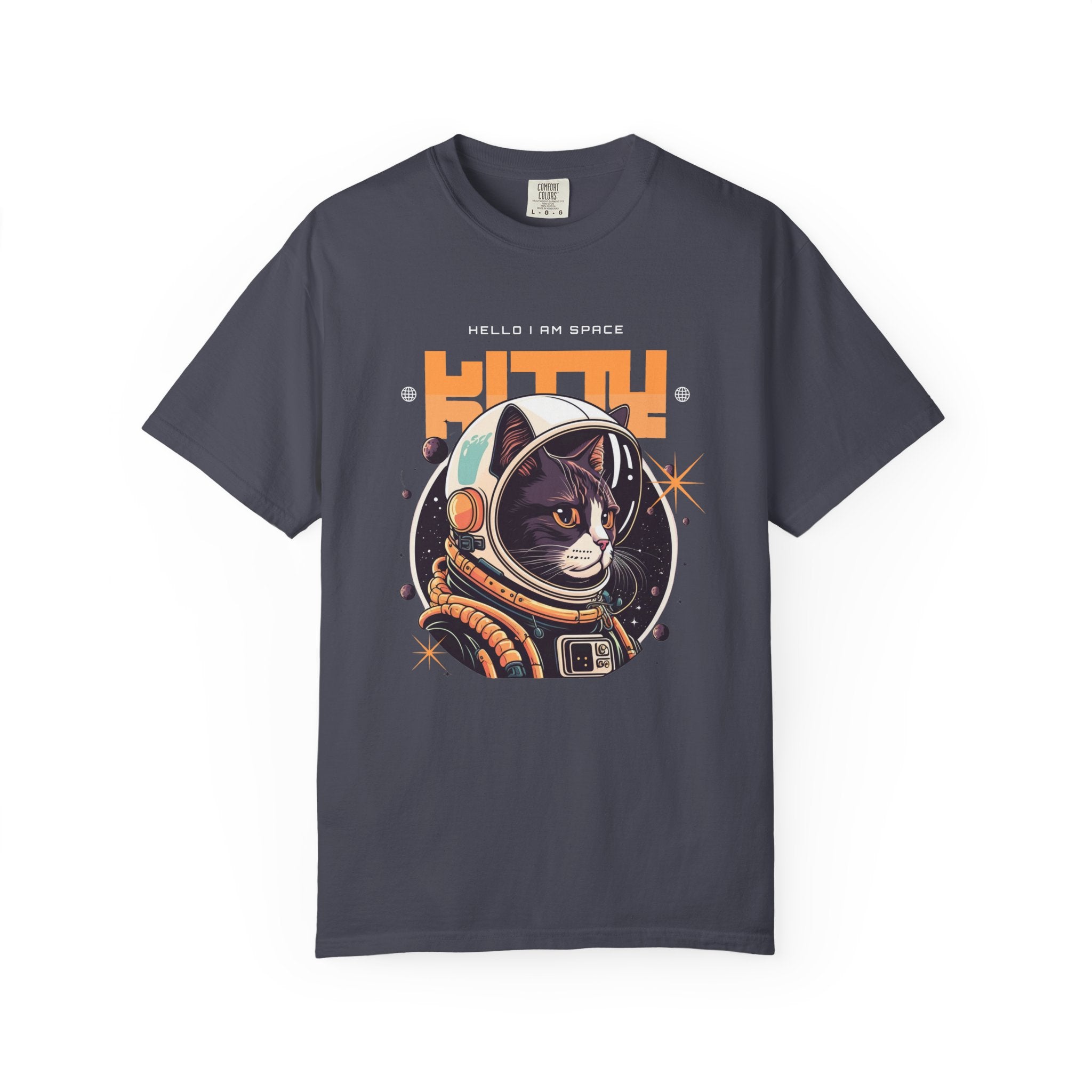 Astronaut Cat T-Shirt — "Hello I Am Space" Retro Spacecat Tee