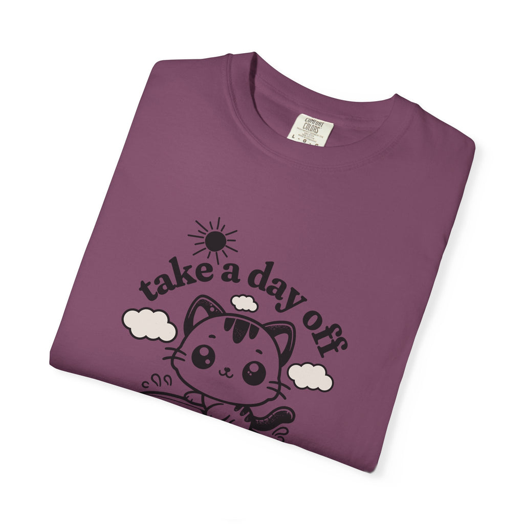 Take a Day Off Cat T-Shirt — Relaxing Kawaii Graphic Tee