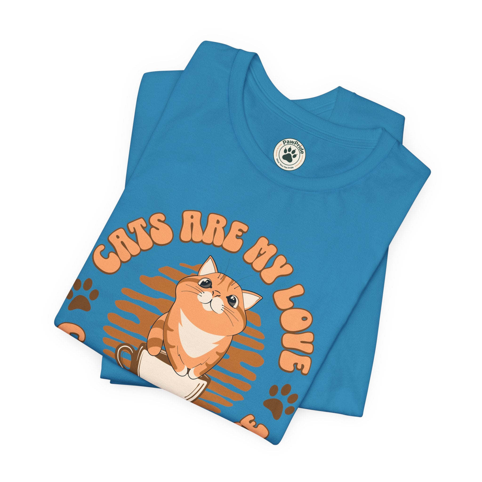 Cat & Coffee Tee — "Cats Are My Love, Coffee Is My Life" Cute Graphic T‑Shirt