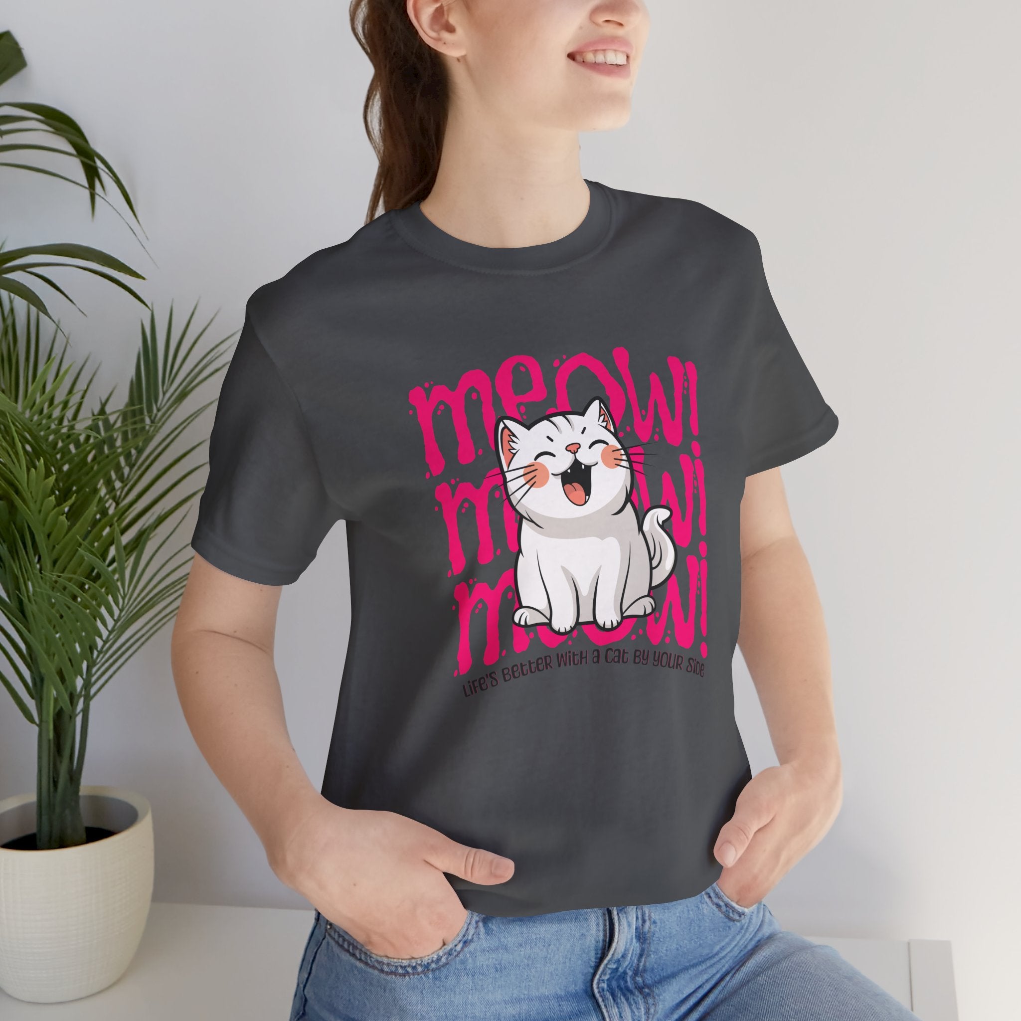 Meow Cat Graphic Tee — Cute Kawaii Cat "MEOW!" Shirt