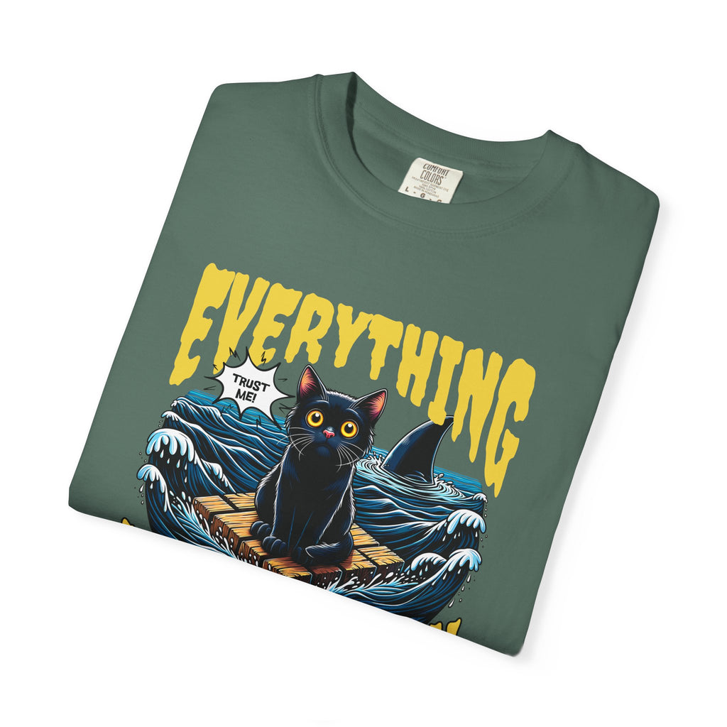 Everything Will Be Okay Cat Tee — Vintage Graphic Comfort Shirt
