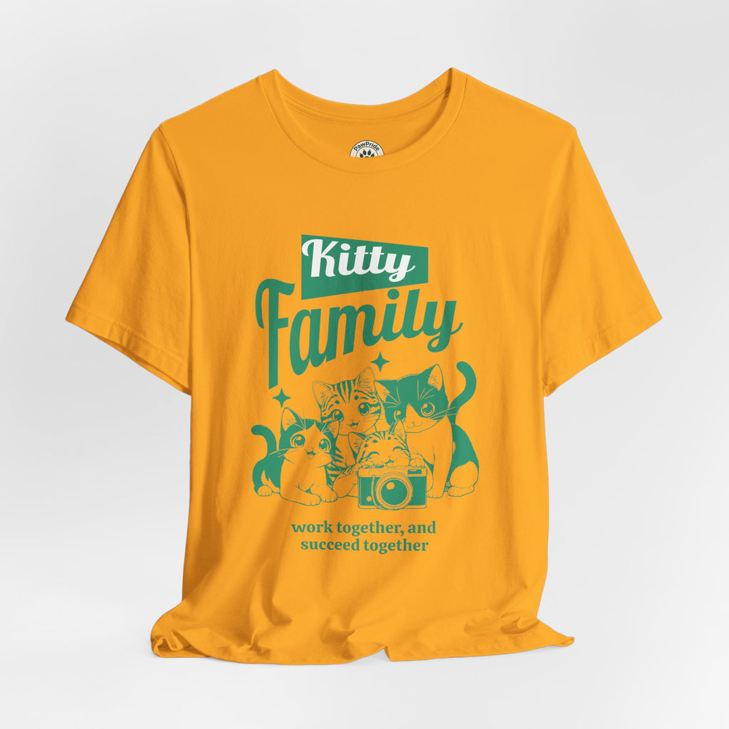Kitty Family Tee — 'Work Together, and Succeed Together' Cat Graphic Shirt