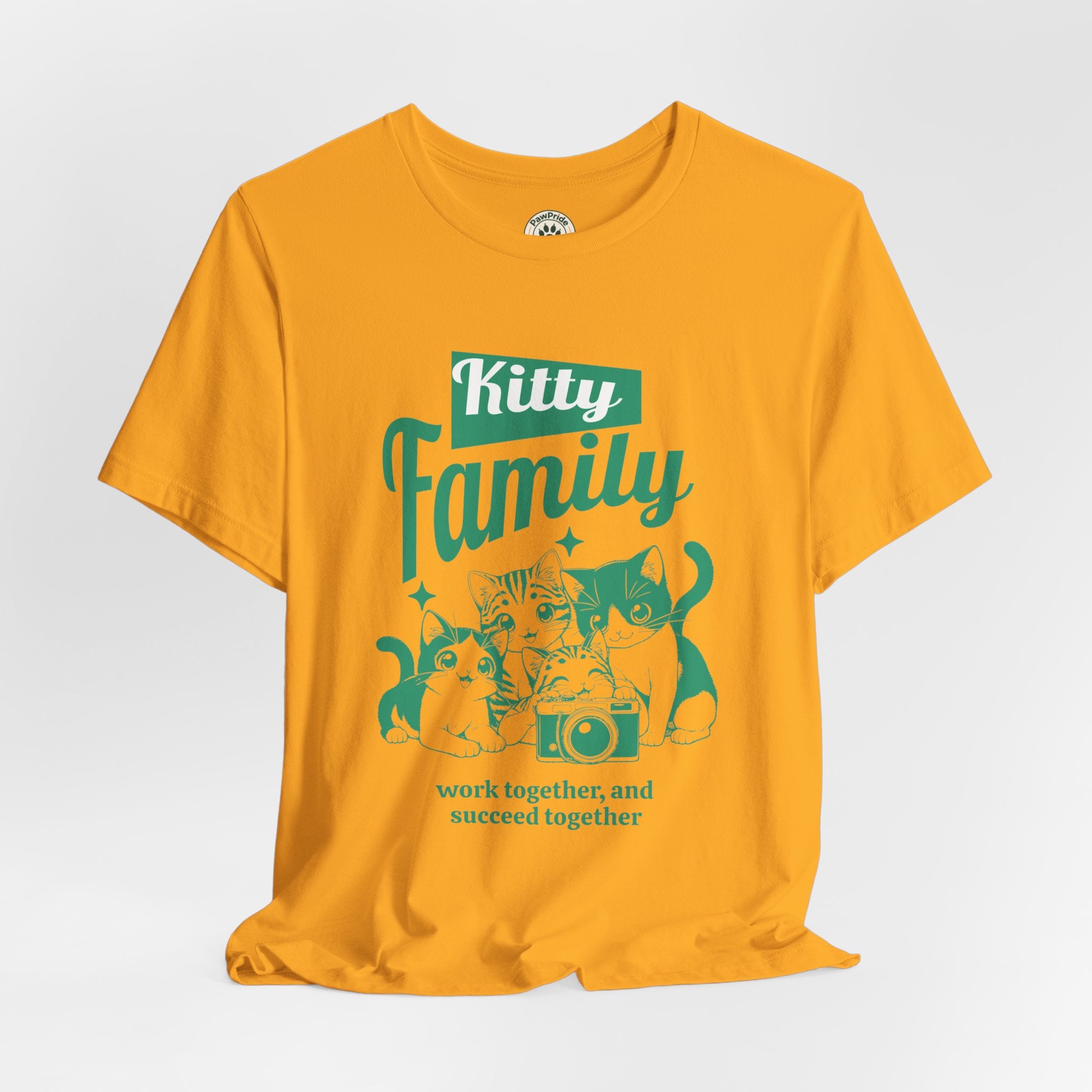 Kitty Family Tee — 'Work Together, and Succeed Together' Cat Graphic Shirt