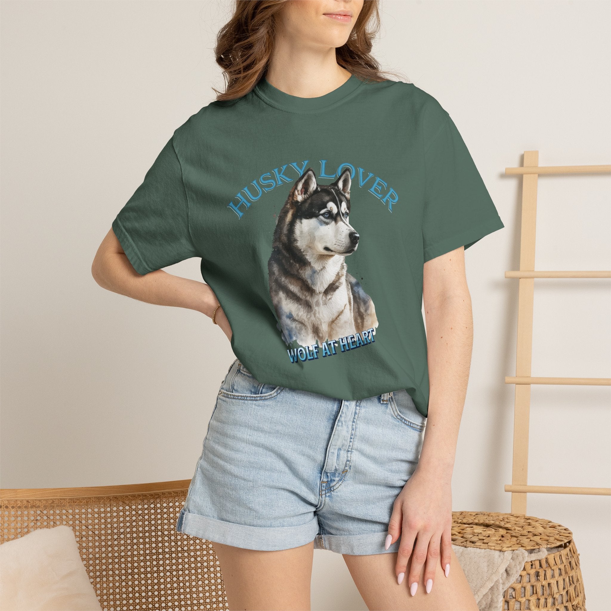 Husky Lover T-Shirt – “Wolf at Heart” Graphic Tee