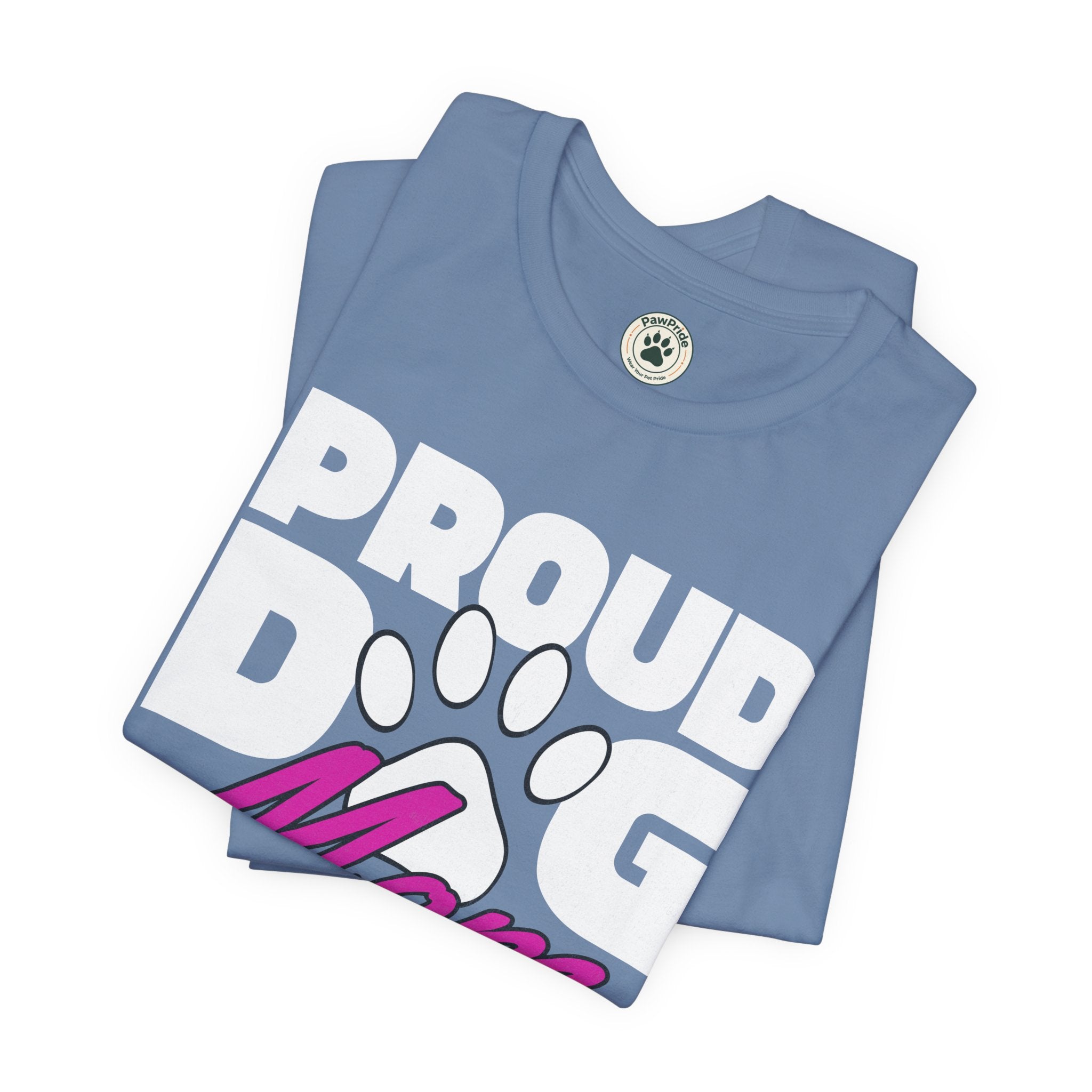 Proud Dog Mom T-Shirt – Paw Print Graphic Tee for Dog Lovers