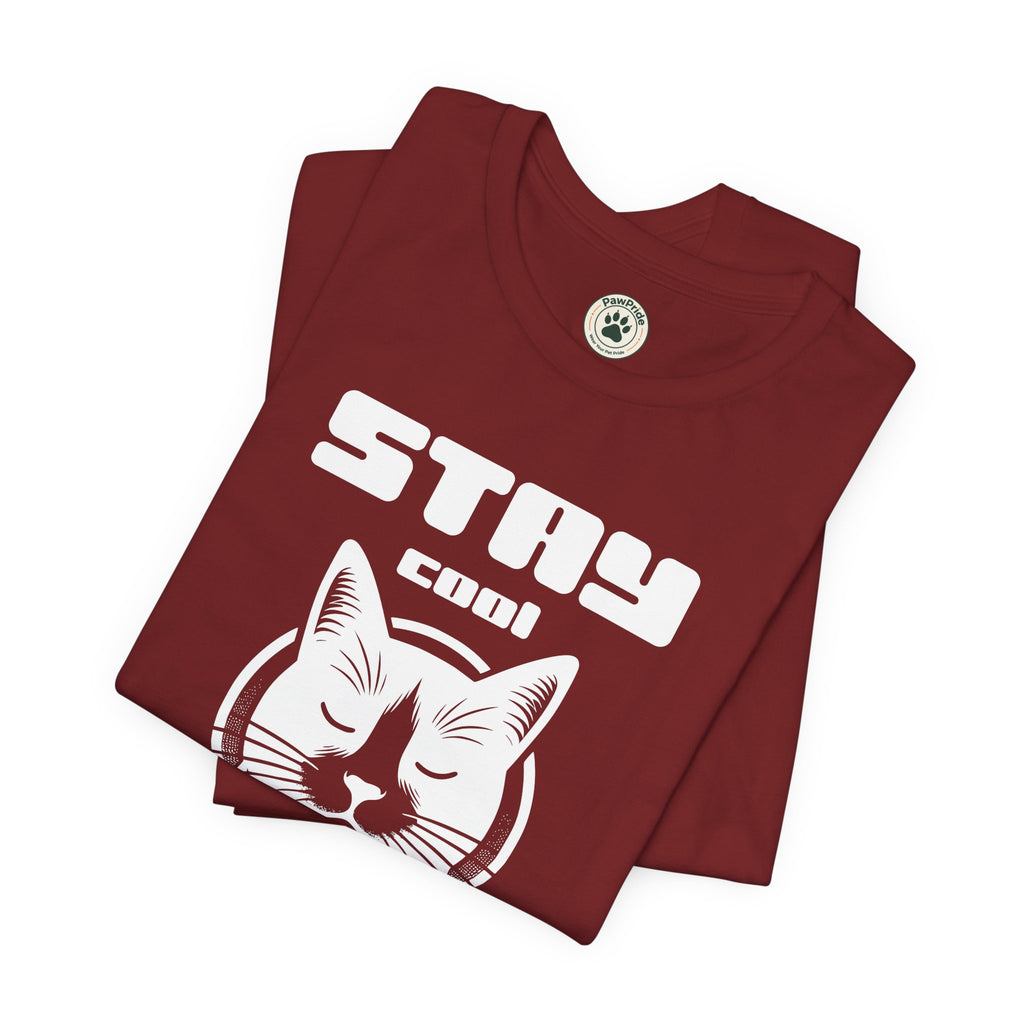 Stay Calm Cat T-Shirt — Cute Grumpy Cat Graphic Tee ("Stay Calm — Do Not Disturb" )