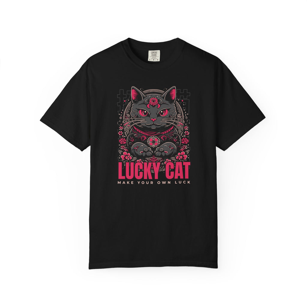 Lucky Cat Graphic T-Shirt — Gothic Maneki Neko Tee