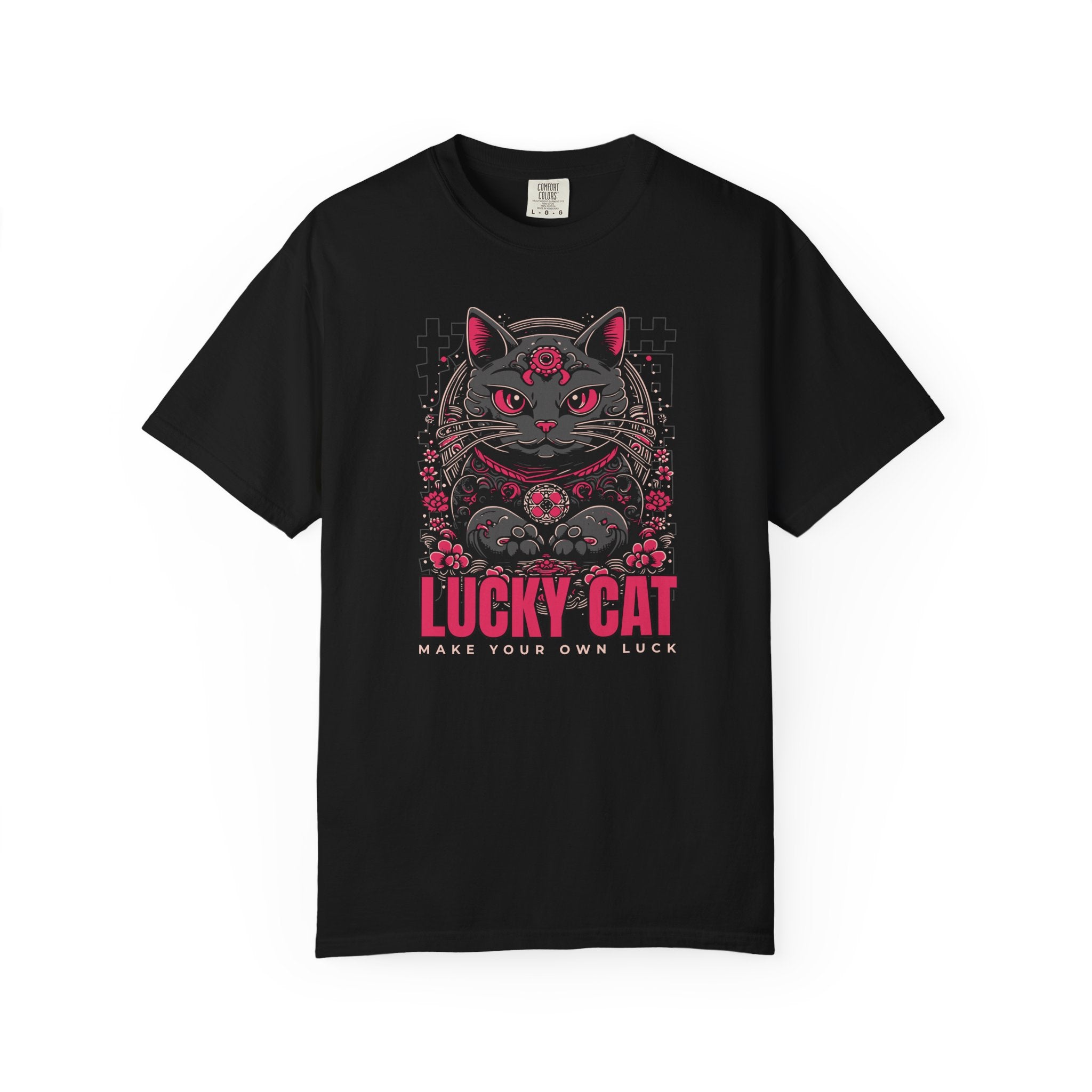 Lucky Cat Graphic T-Shirt — Gothic Maneki Neko Tee