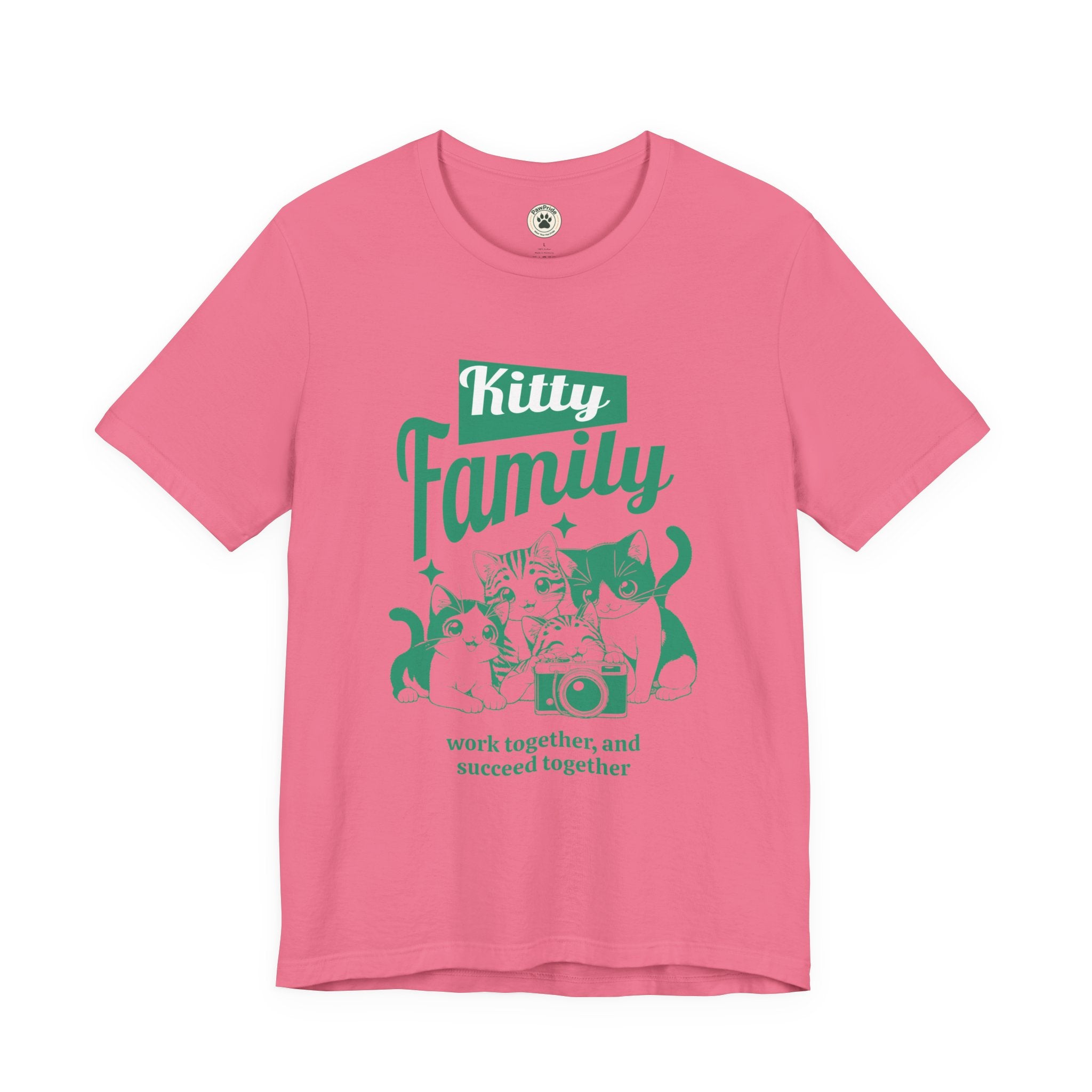Kitty Family Tee — 'Work Together, and Succeed Together' Cat Graphic Shirt