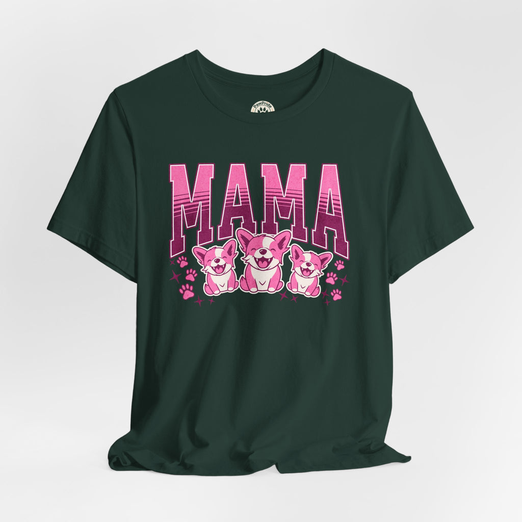 Mama Tee — Pink Corgi Mom Graphic T-Shirt