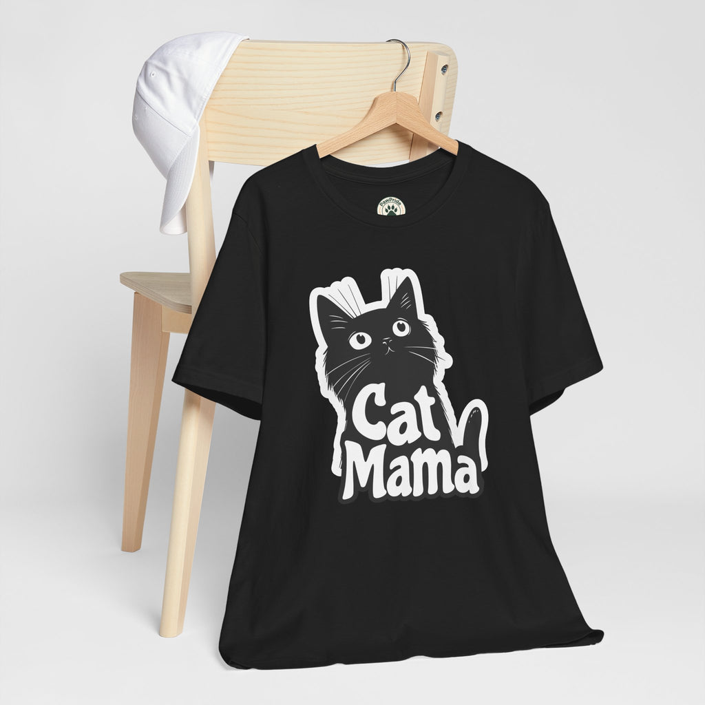 Cat Mama T-Shirt – Cute Black Cat Graphic Tee for Cat Lovers