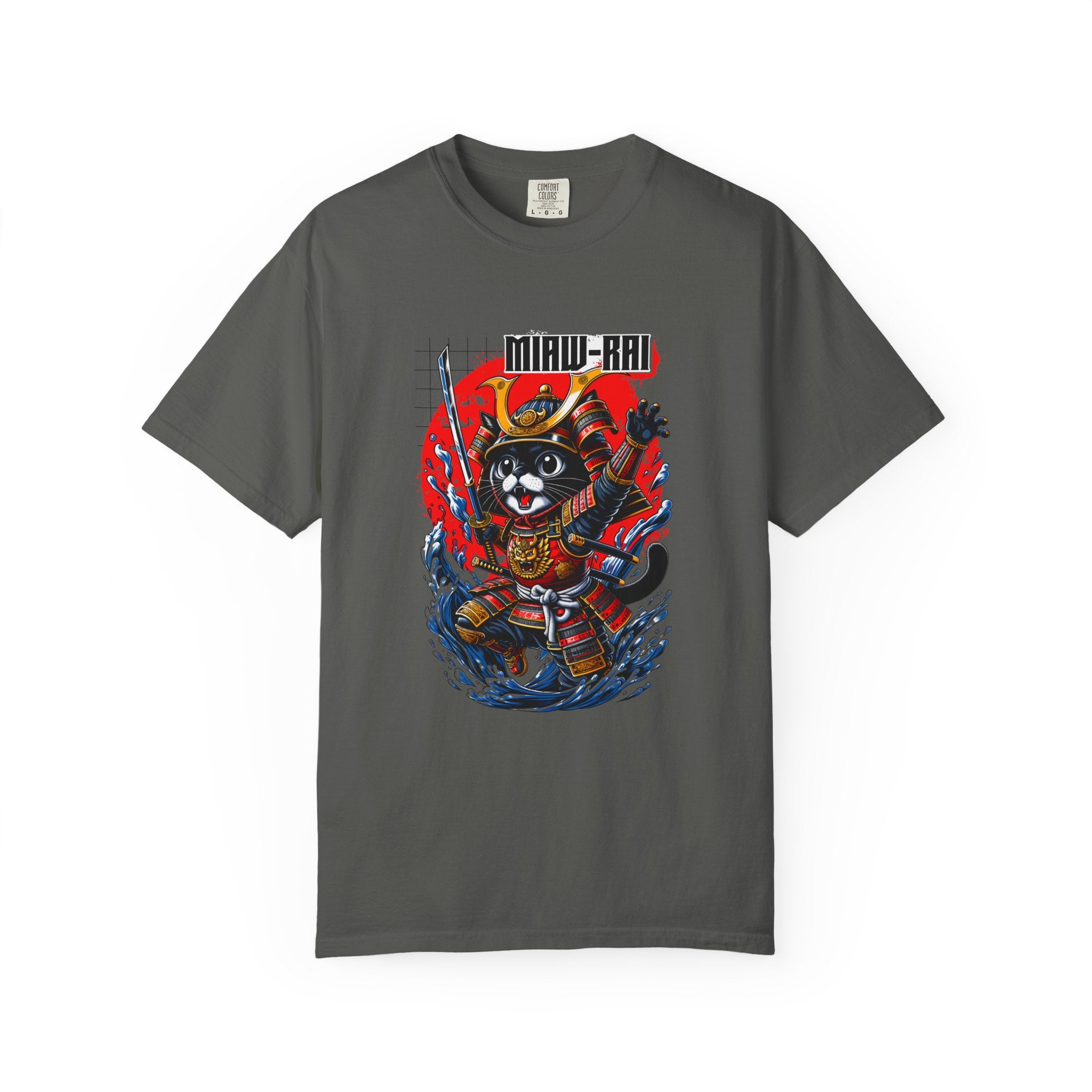 Samurai Cat T-Shirt — 'Neko-Ronin' Retro Japanese Warrior Graphic Tee