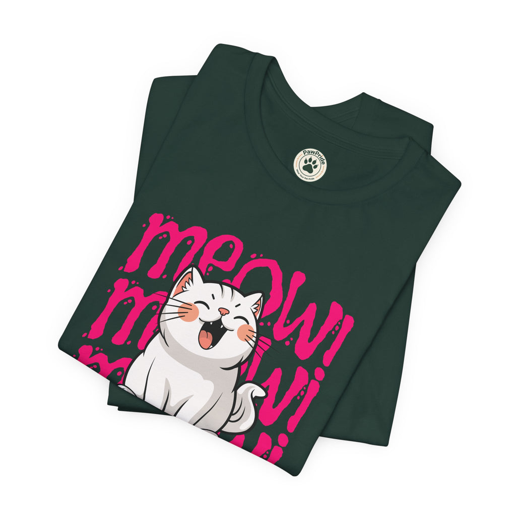 Meow Cat Graphic Tee — Cute Kawaii Cat "MEOW!" Shirt