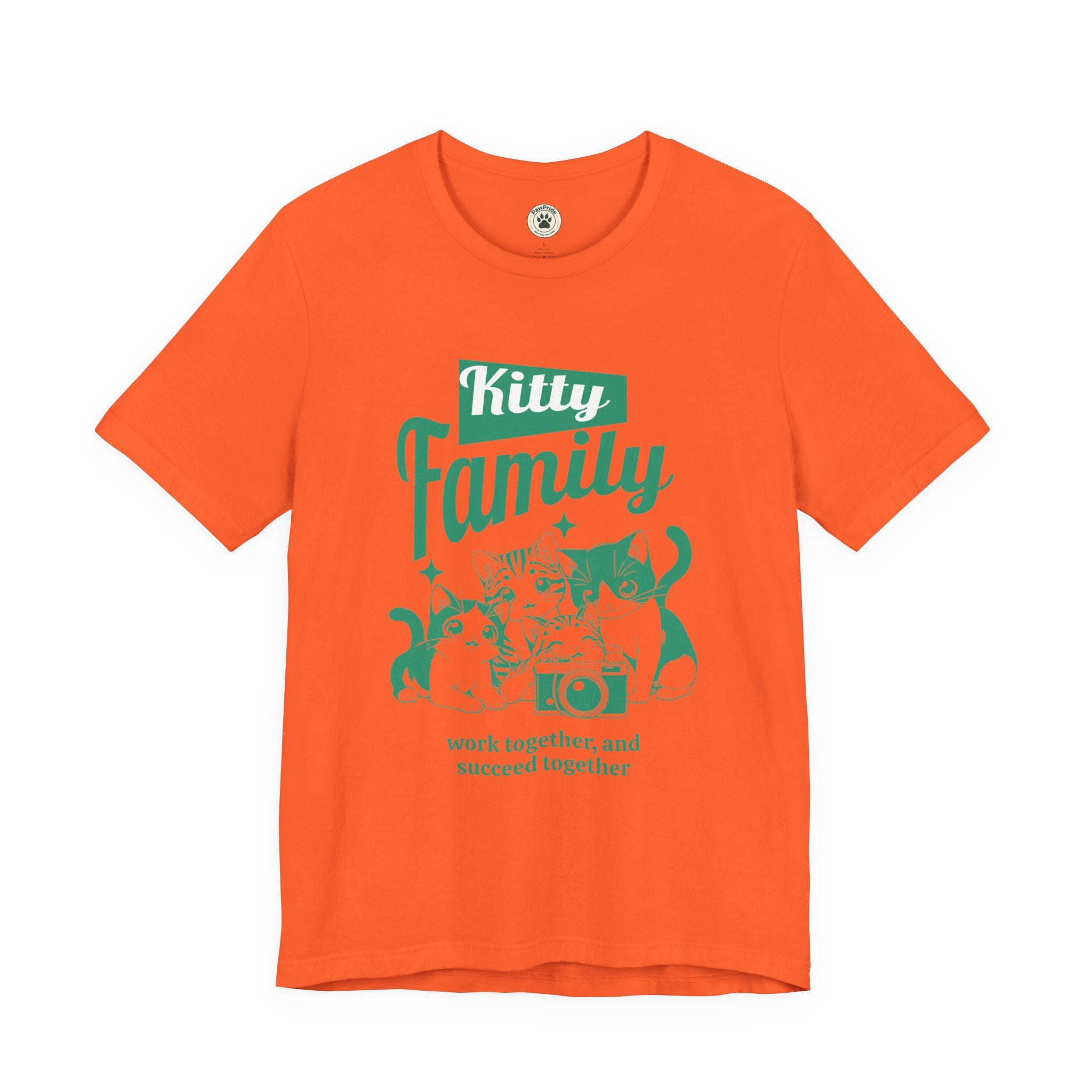Kitty Family Tee — 'Work Together, and Succeed Together' Cat Graphic Shirt
