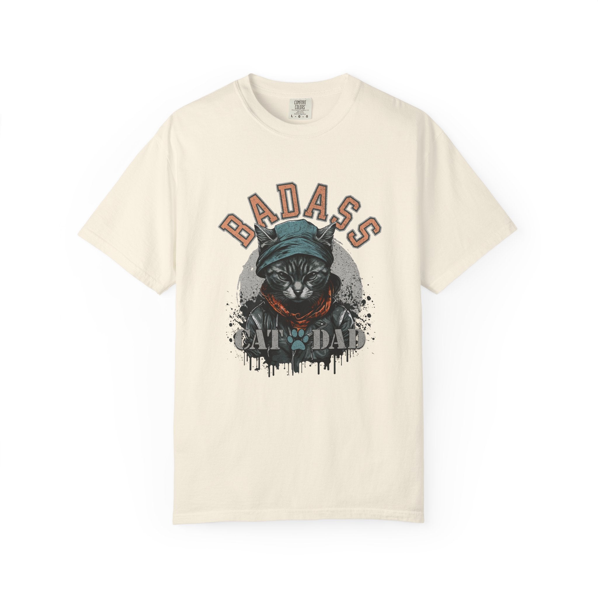 Badass Cat Dad T-Shirt — Graphic Cool Cat Father Tee
