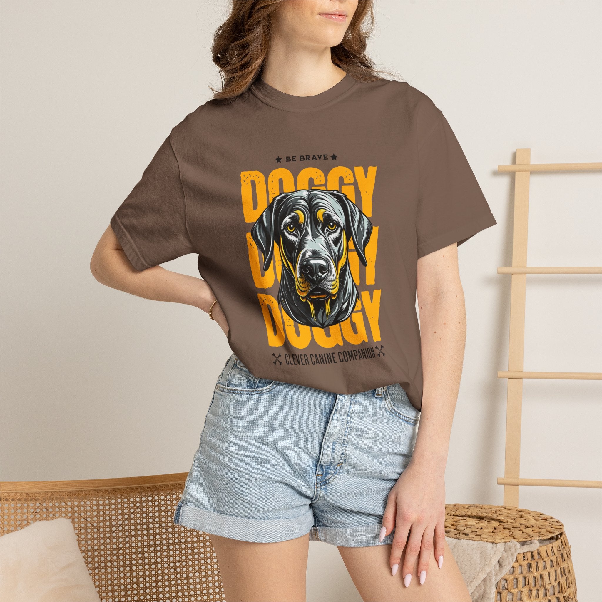 Doggy Doggy T-Shirt — Retro Black Lab Graphic Tee ('Be Brave')