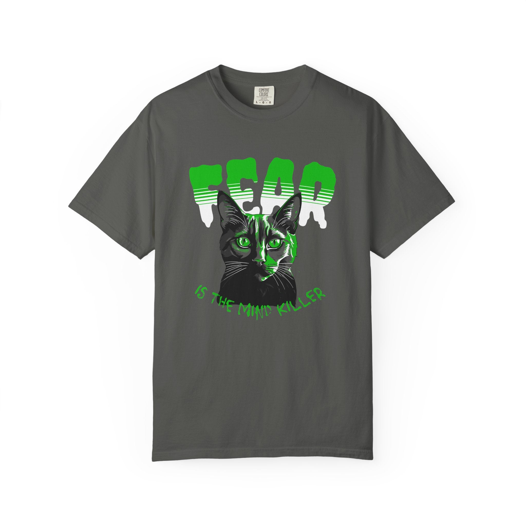 Dead Cat Graphic T-Shirt — “Dead is the New Killer” Retro Neon Cat Tee