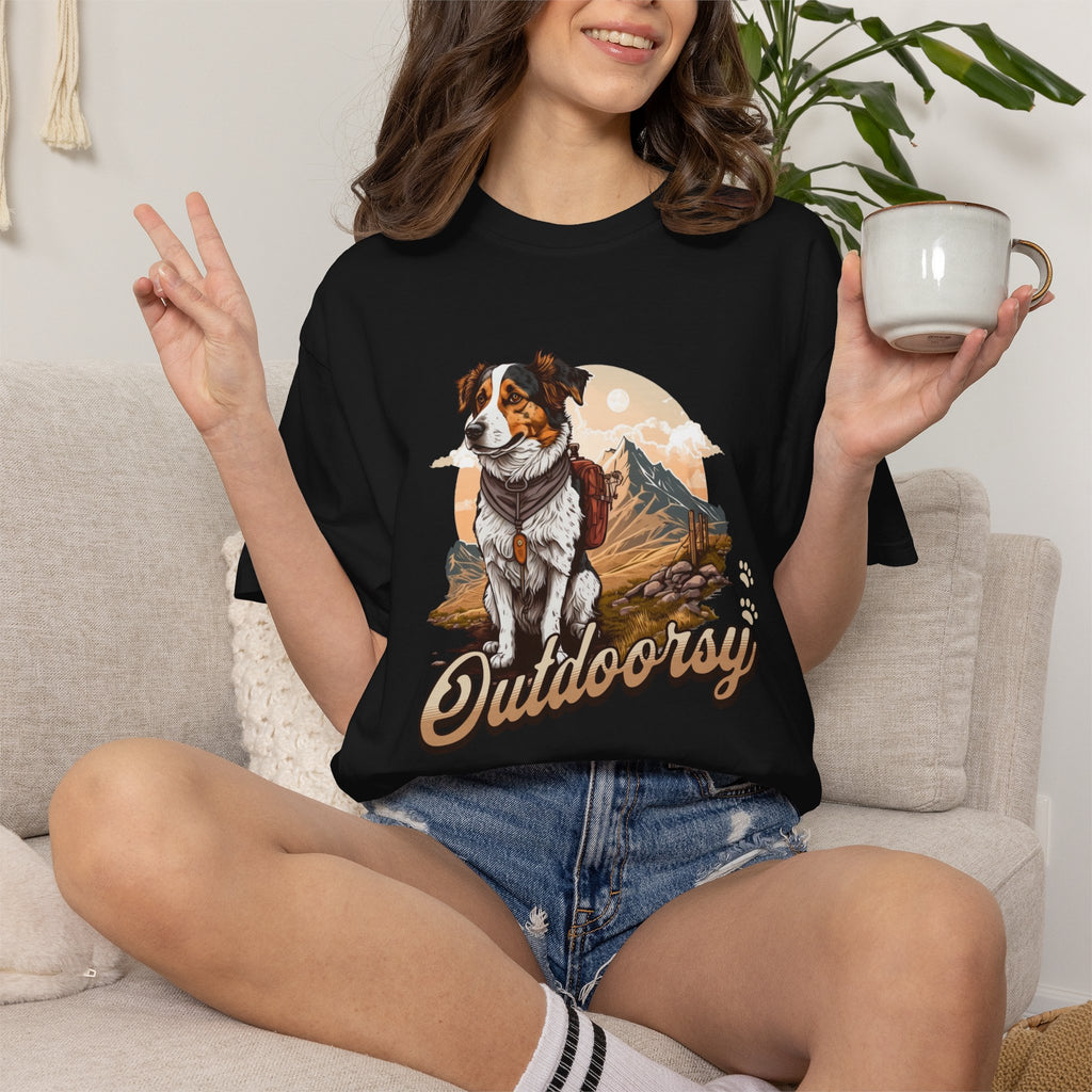 Outdoory Dog T-Shirt — Adventure Mountain Pup Graphic Tee