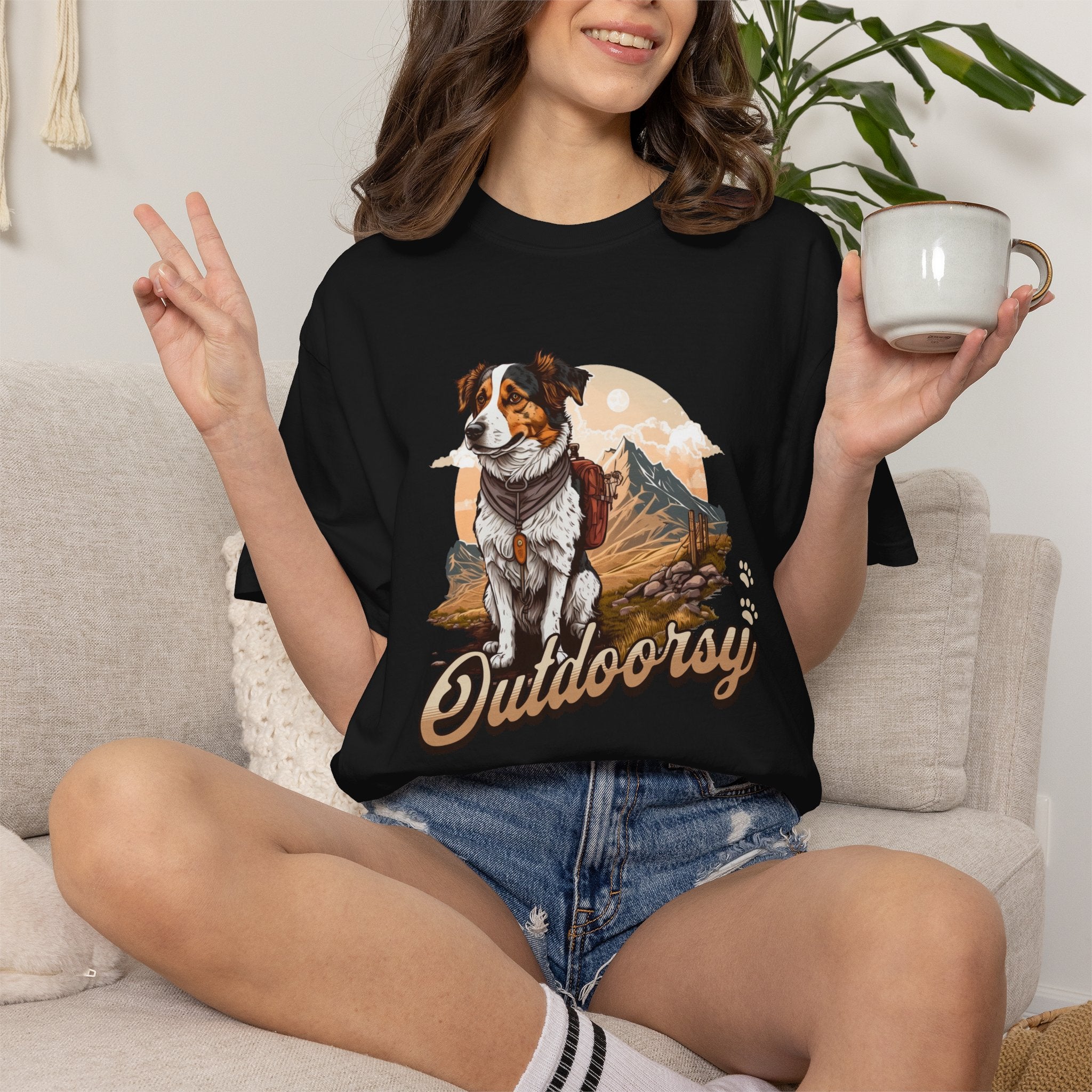 Outdoory Dog T-Shirt — Adventure Mountain Pup Graphic Tee