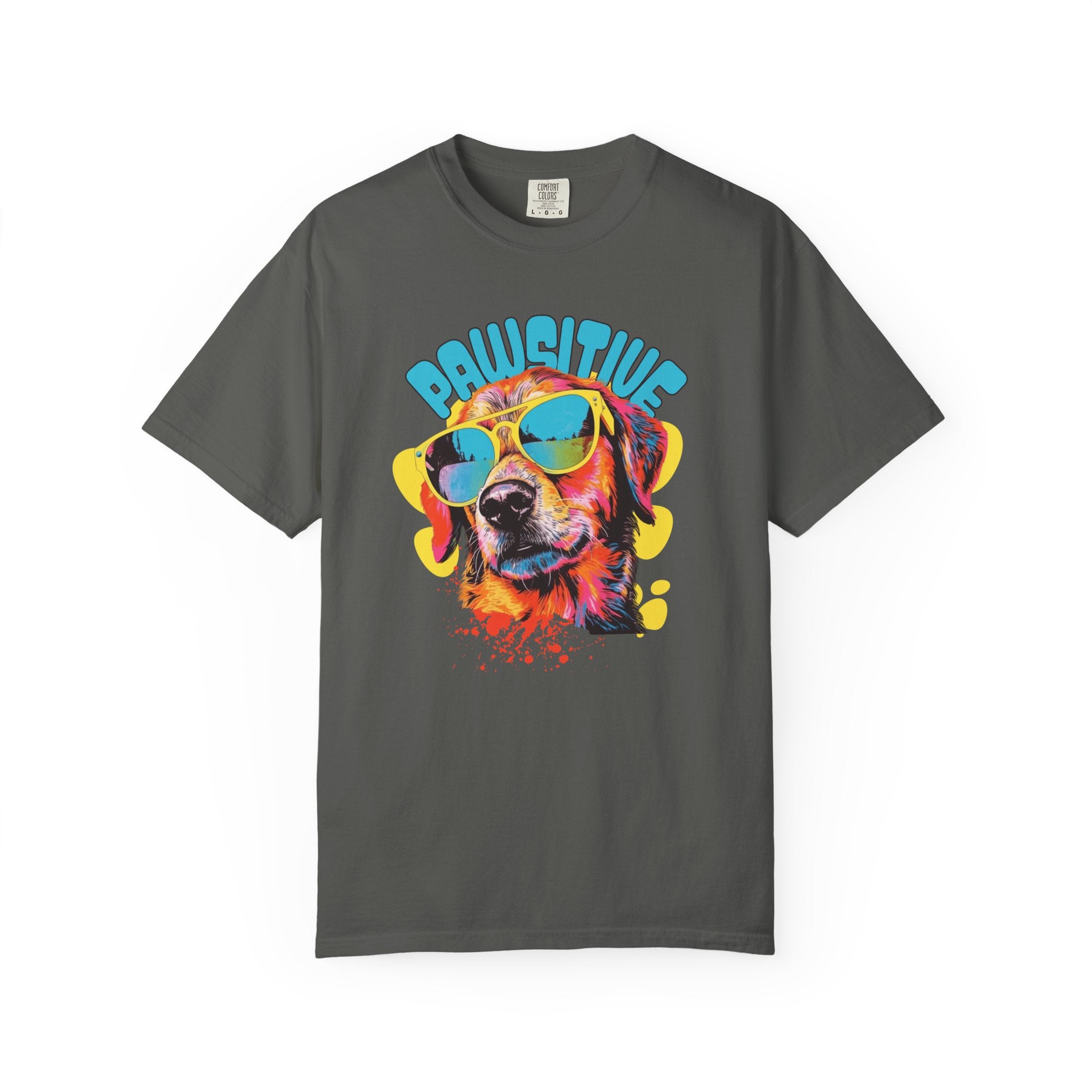 Pawsitive Dog Graphic T-Shirt — Retro Sunglasses Puppy Tee