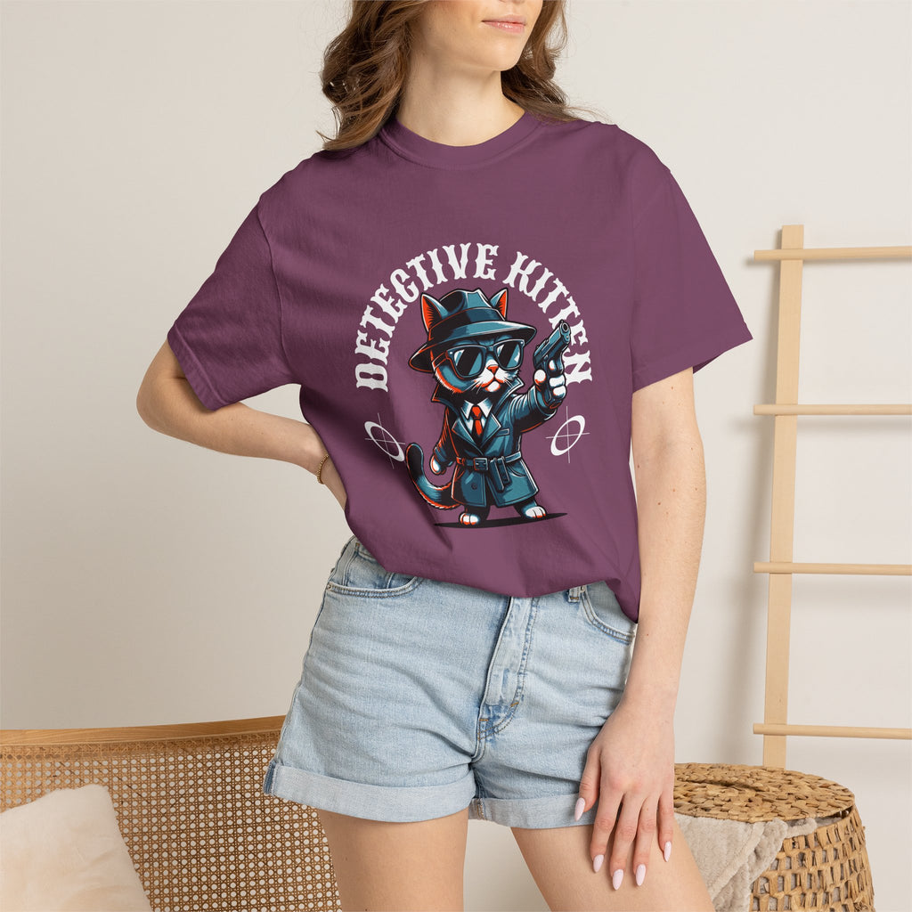 Detective Kitten T-Shirt — Cute Noir Cat Graphic Tee