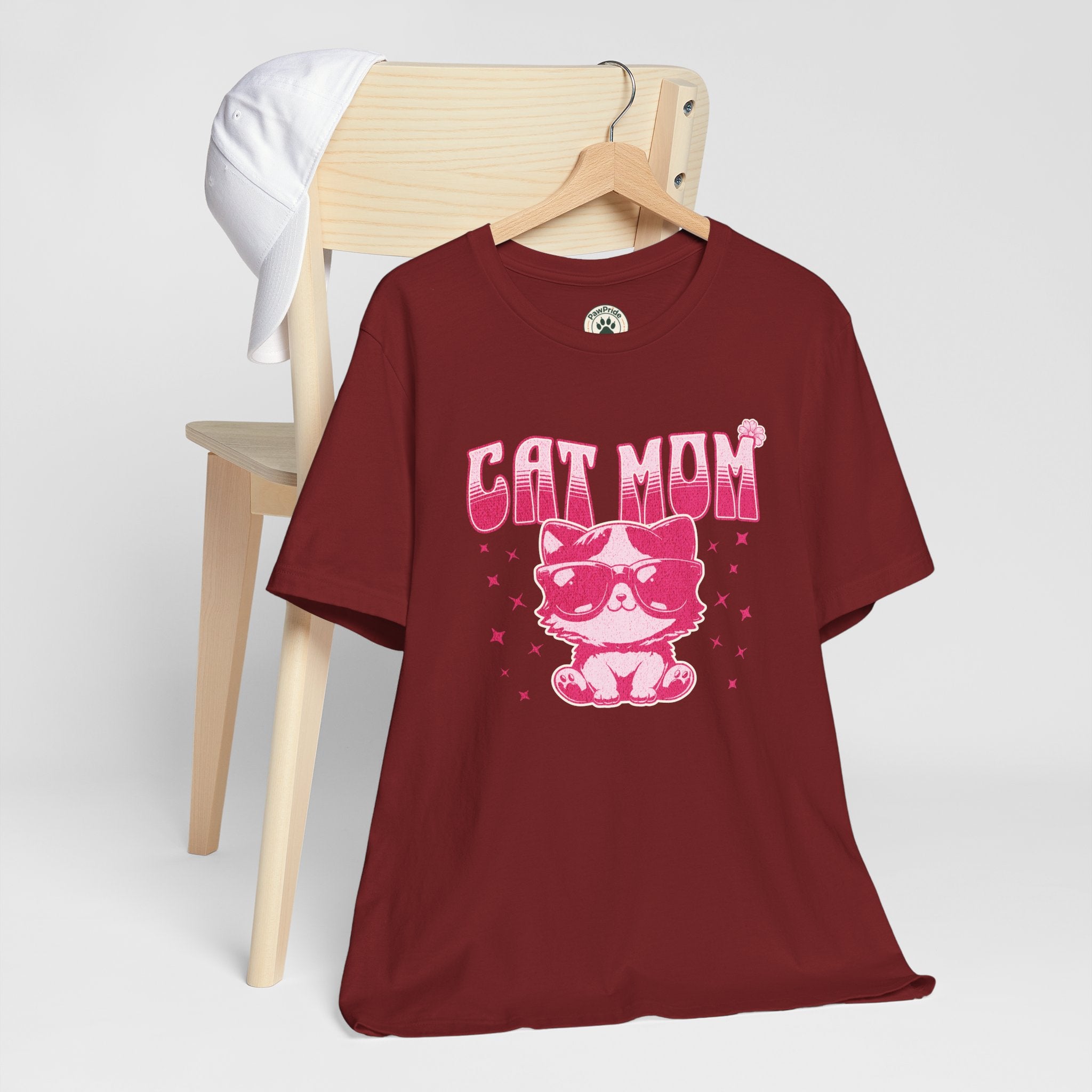 Cat Mom T-Shirt — Pink Cute Cat Graphic Tee