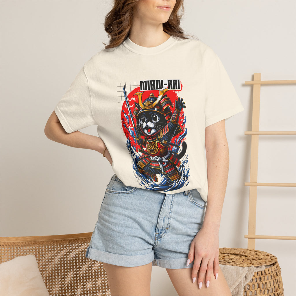 Samurai Cat T-Shirt — 'Neko-Ronin' Retro Japanese Warrior Graphic Tee