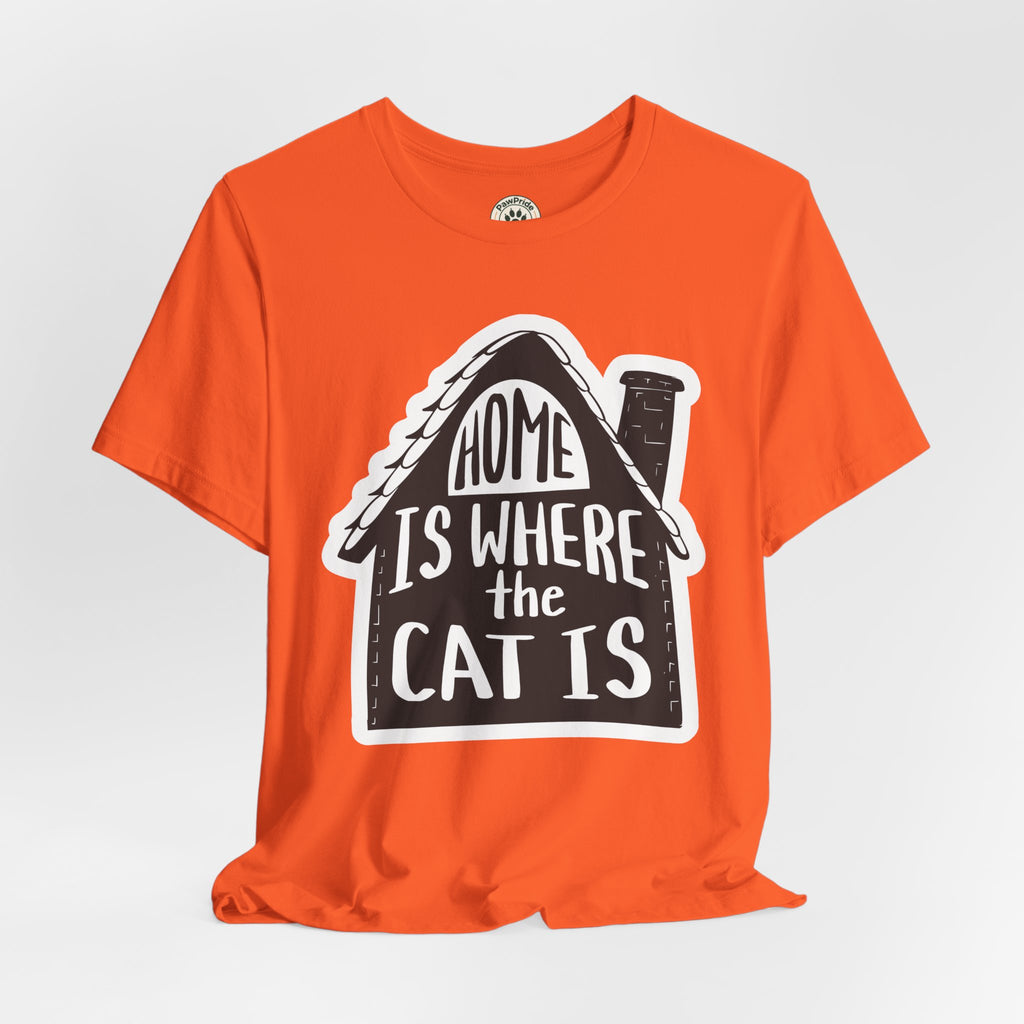 Cat Lover T-Shirt — "Home Is Where The Cat Is" Graphic Tee