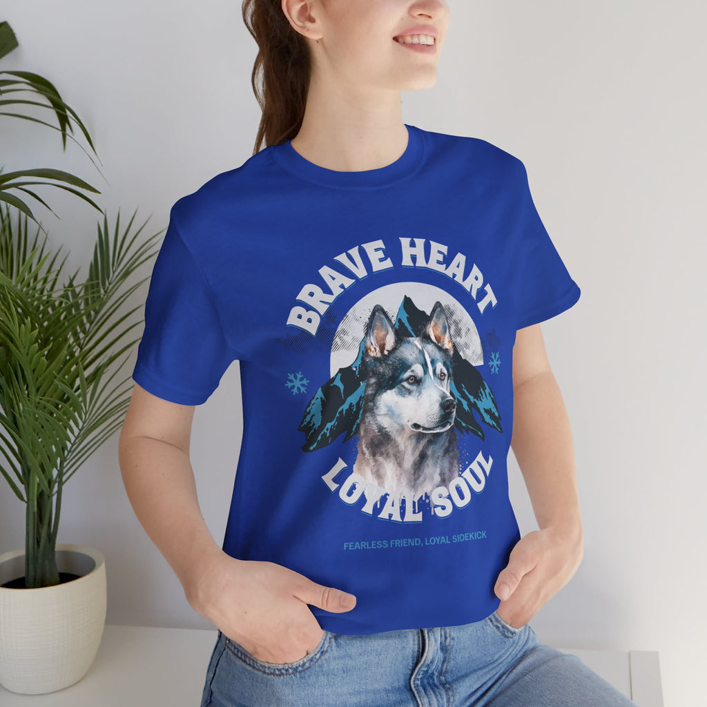 Husky T-Shirt "Brave Heart Loyal Soul" – Wildlife Mountain Graphic Tee