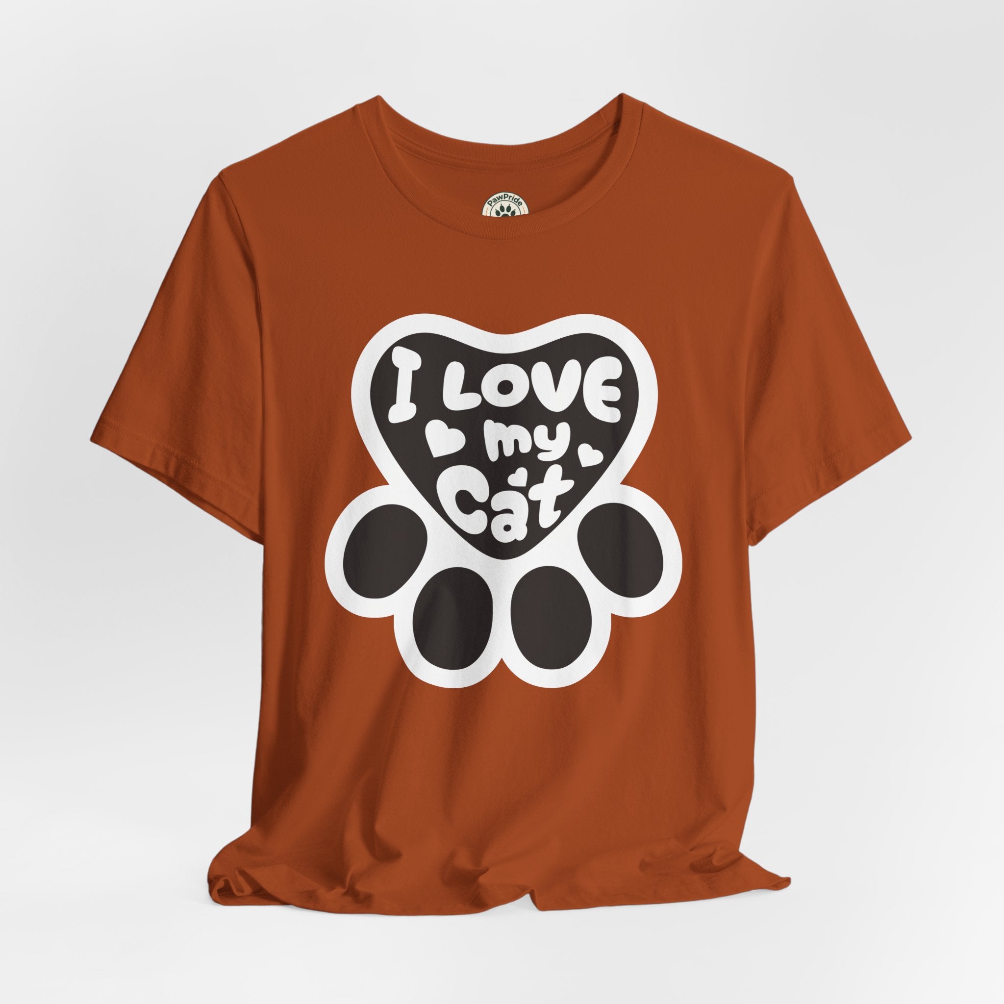 I Love My Cat Paw T-Shirt — Cute Cat Lover Tee