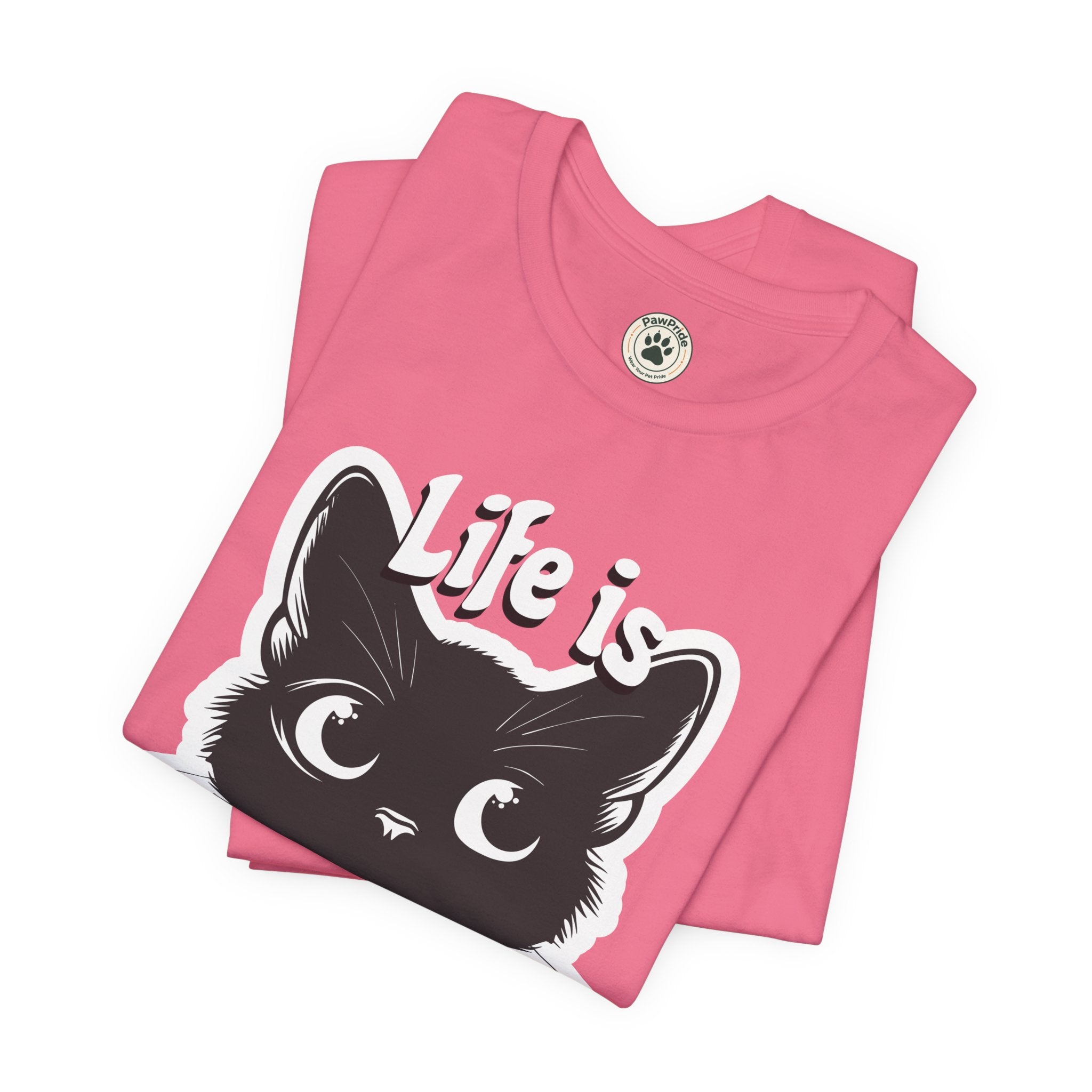 Life Is Purrfect Cat T-Shirt — Cute Black Kitten Graphic Tee for Cat Lovers
