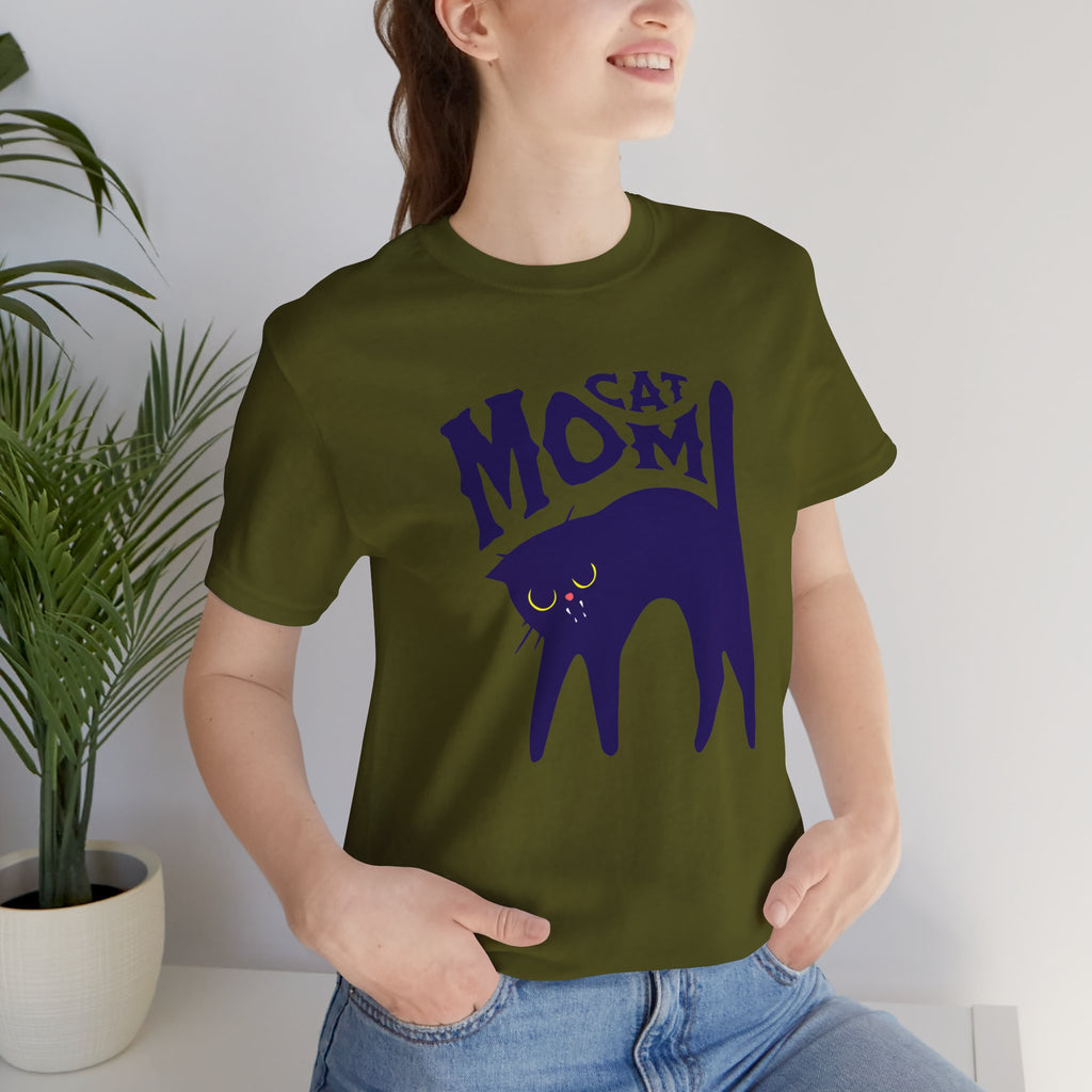 Cat Mom Graphic Tee — Cute Black Cat Illustration