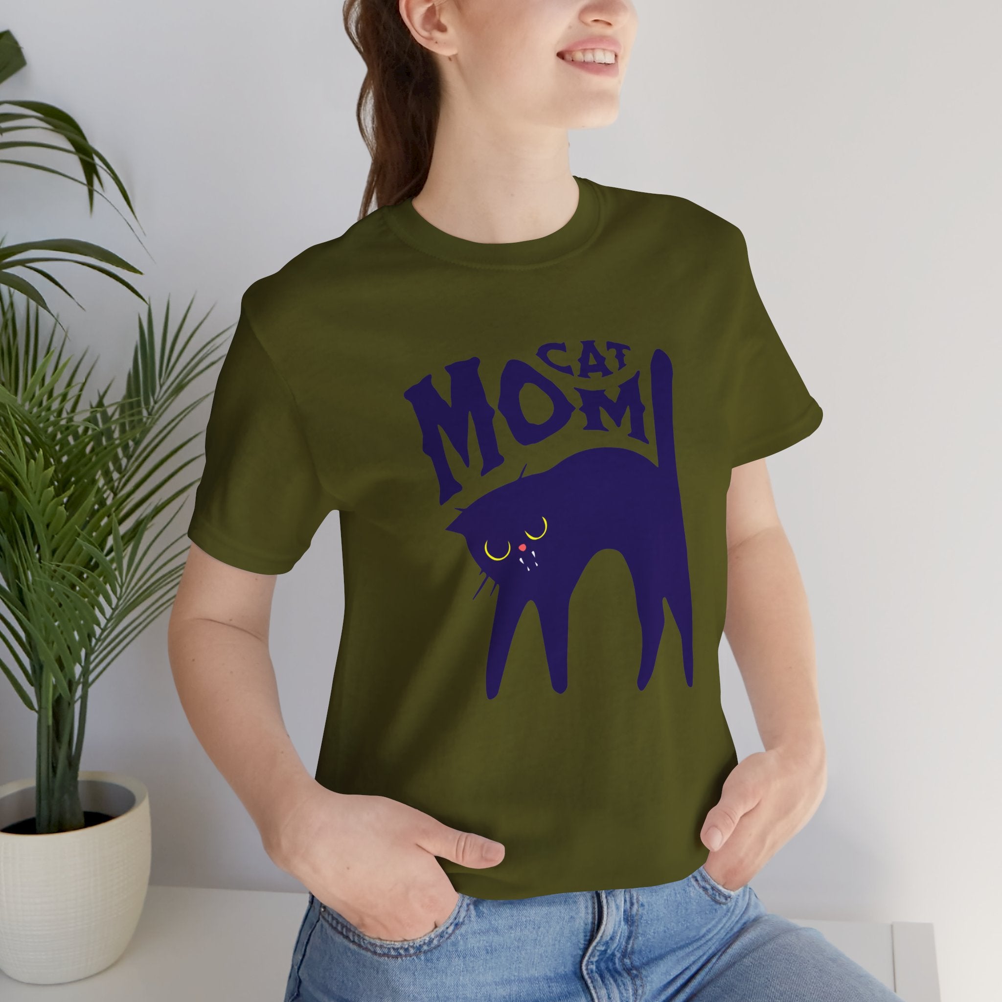 Cat Mom Graphic Tee — Cute Black Cat Illustration