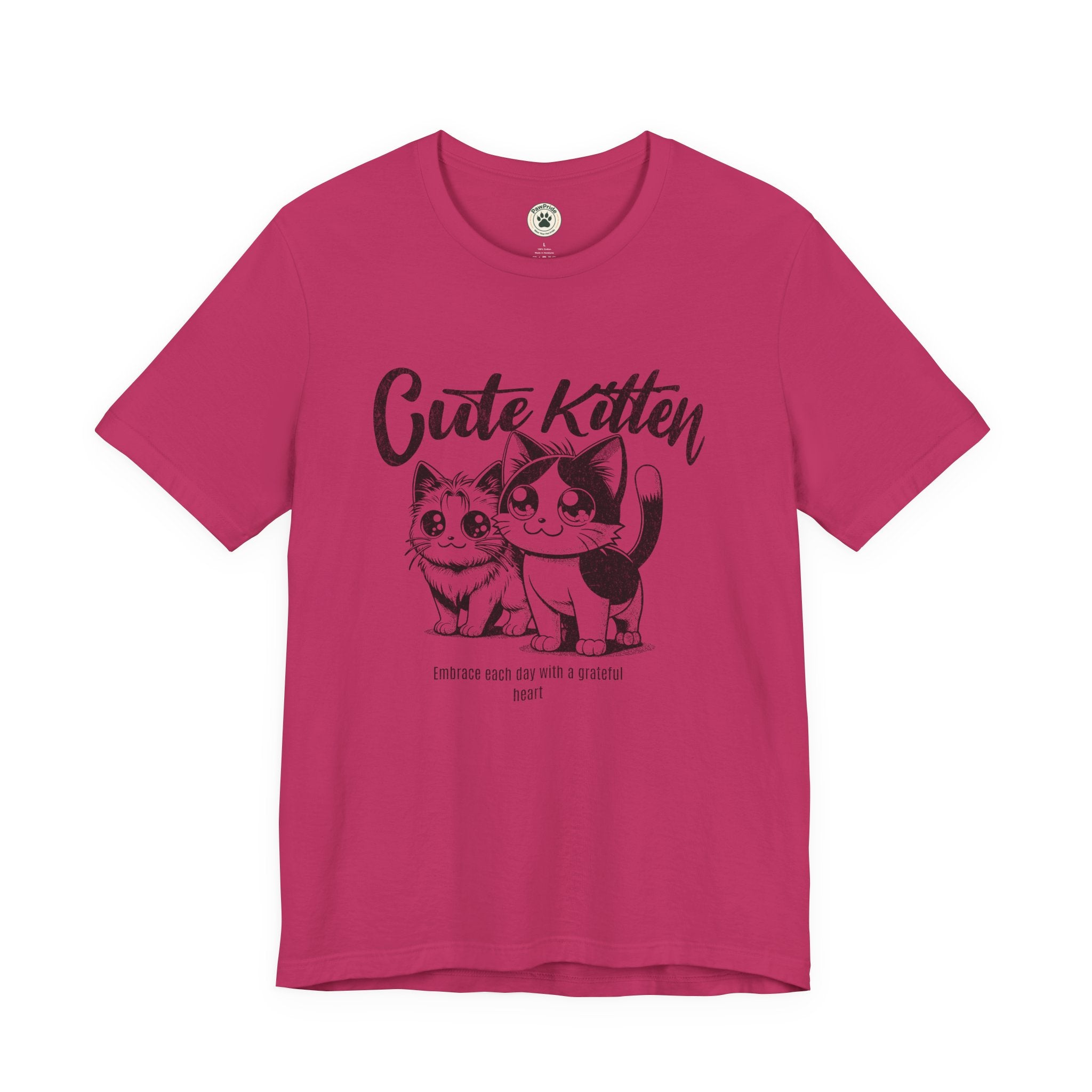 Cute Kitten T-Shirt — Vintage Black & White Cat Graphic Tee