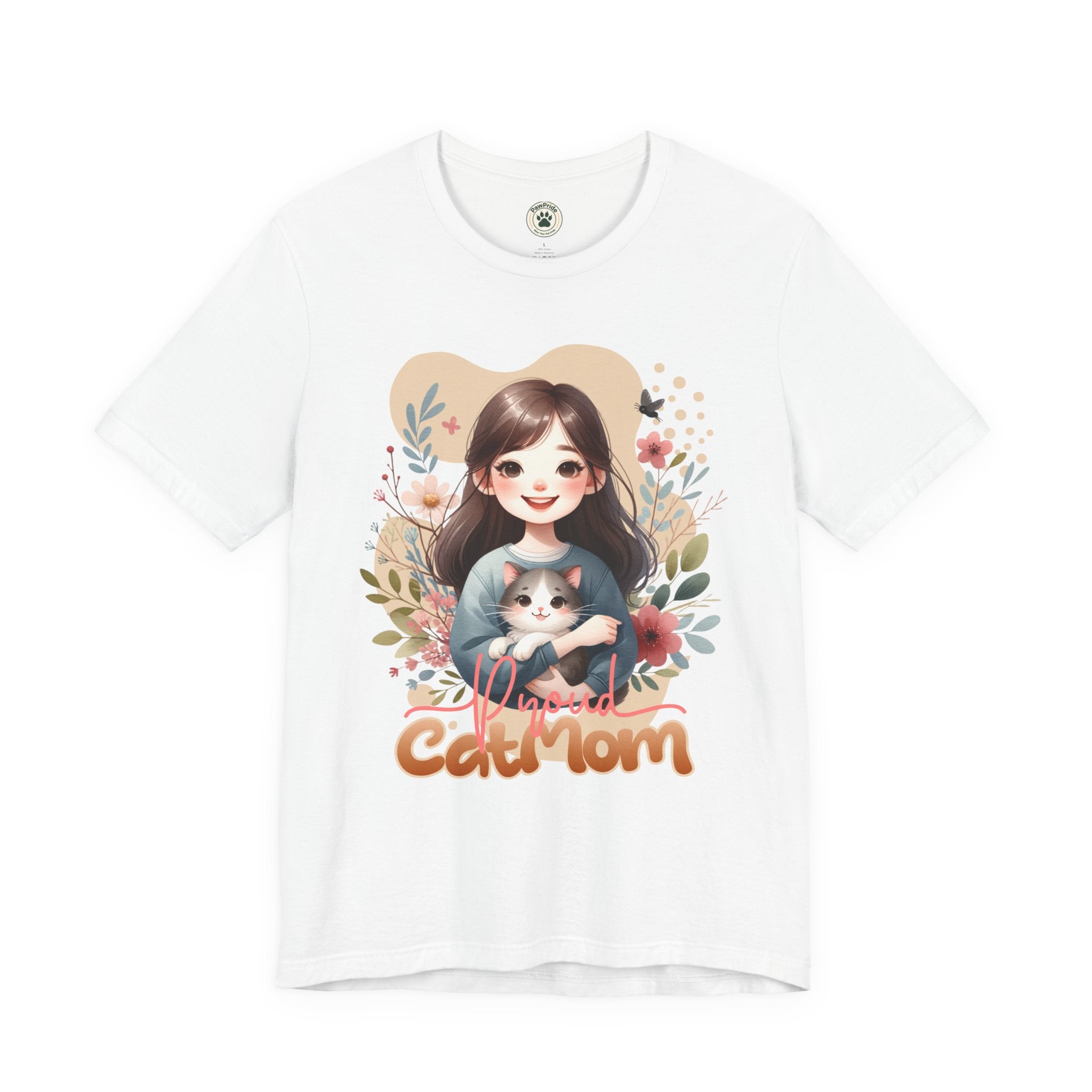 Cat Mom T-Shirt — Cute Floral Illustration Tee for Women Cat Lovers