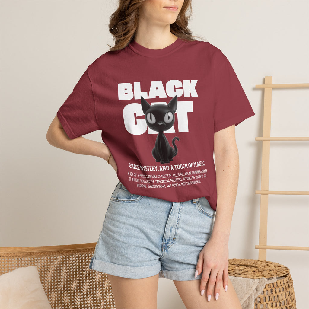 Black Cat Graphic T-Shirt — Cute Spooky Halloween Tee