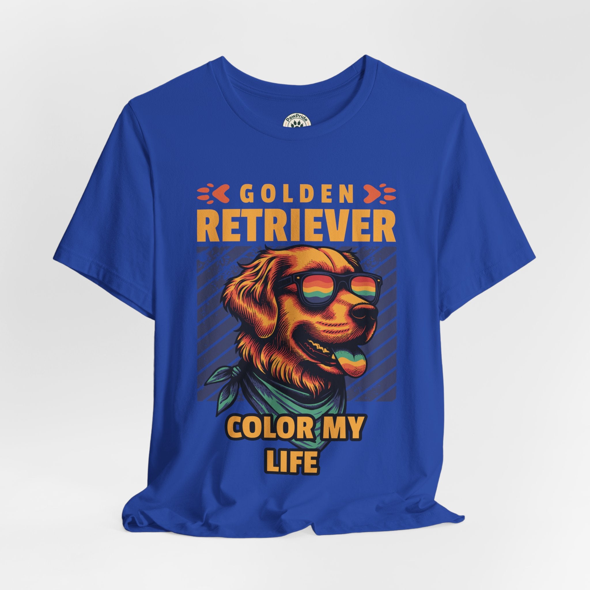 Golden Retriever T‑Shirt — 'Color My Life' Retro Dog Graphic Tee