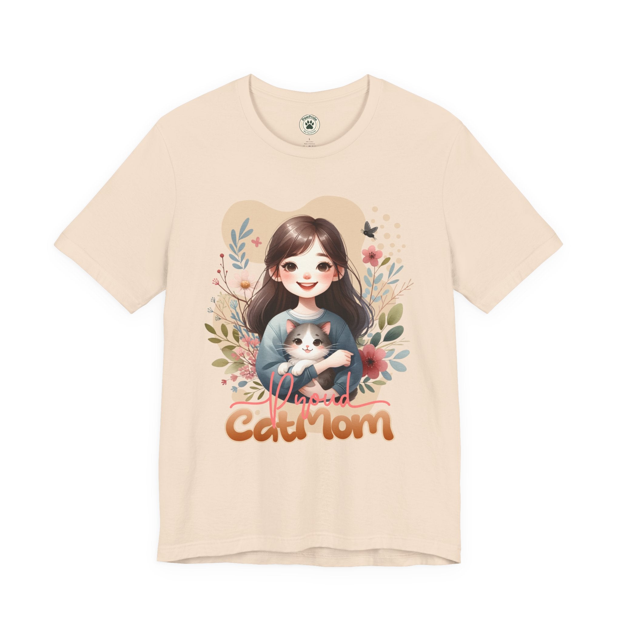 Cat Mom T-Shirt — Cute Floral Illustration Tee for Women Cat Lovers