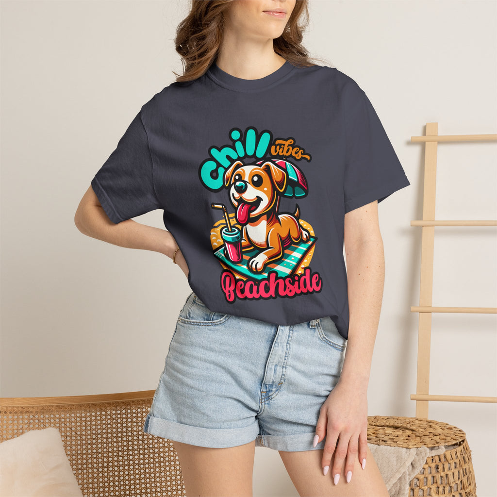 Beachside Chill Dog T-Shirt — Retro Summer Graphic Tee