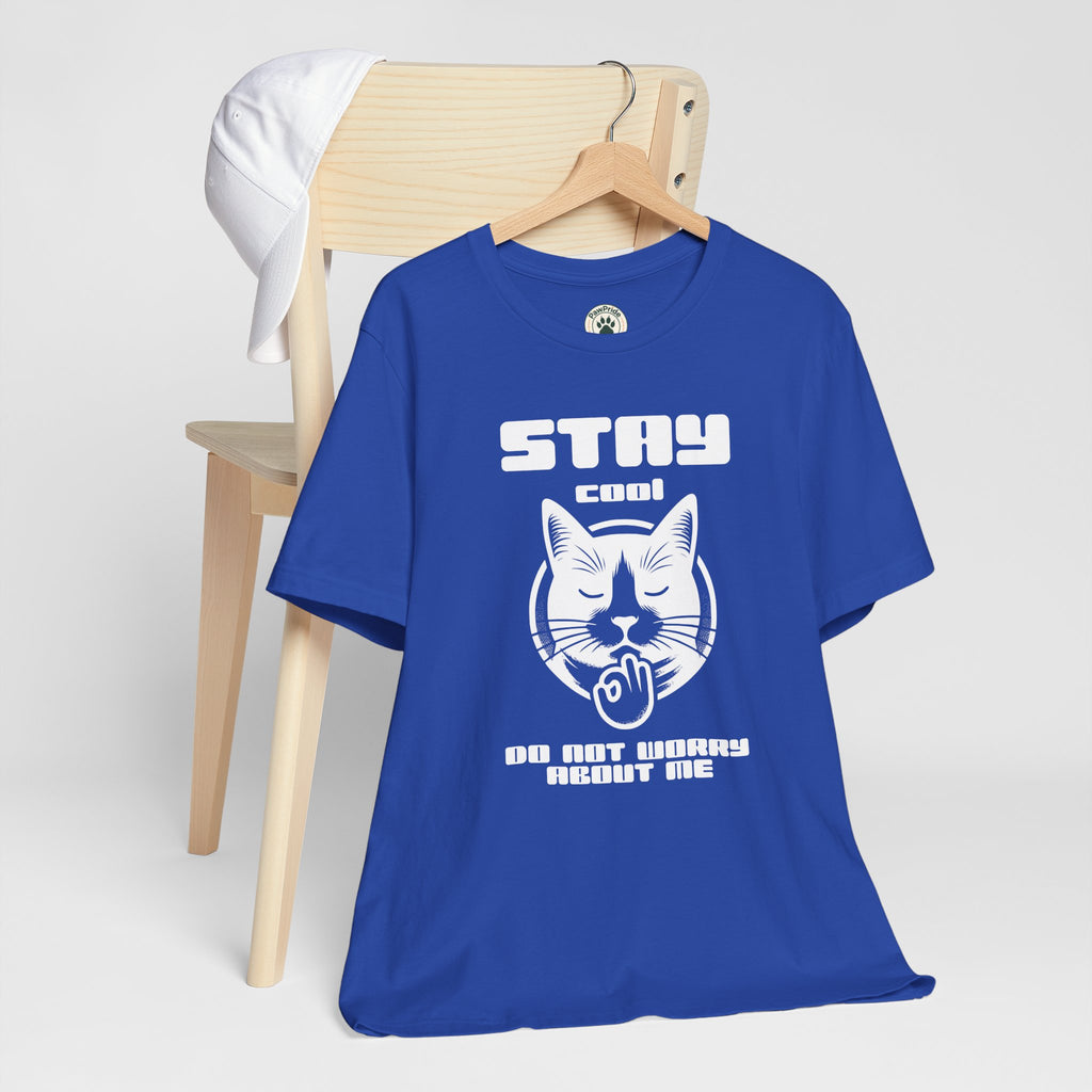 Stay Calm Cat T-Shirt — Cute Grumpy Cat Graphic Tee ("Stay Calm — Do Not Disturb" )
