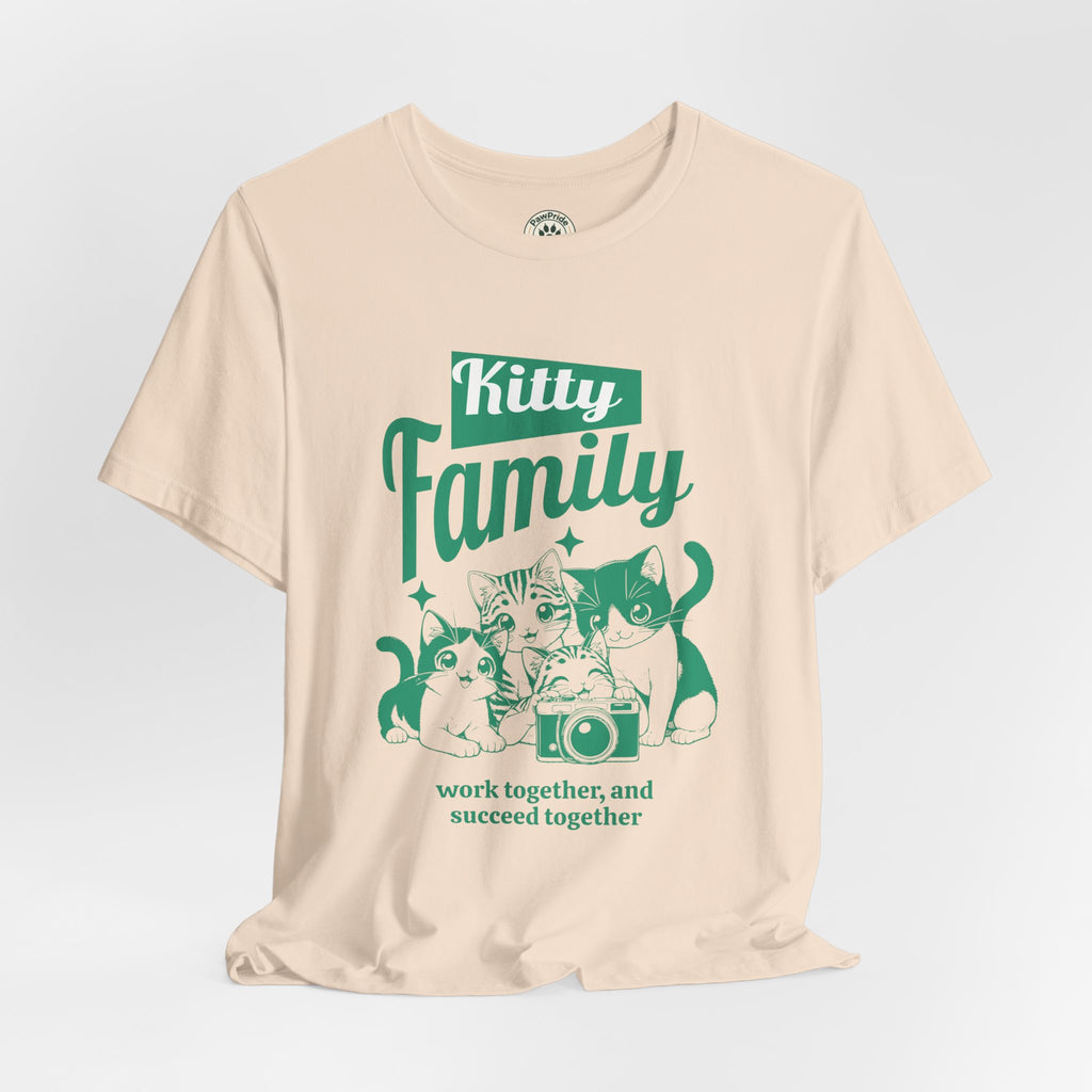 Kitty Family Tee — 'Work Together, and Succeed Together' Cat Graphic Shirt