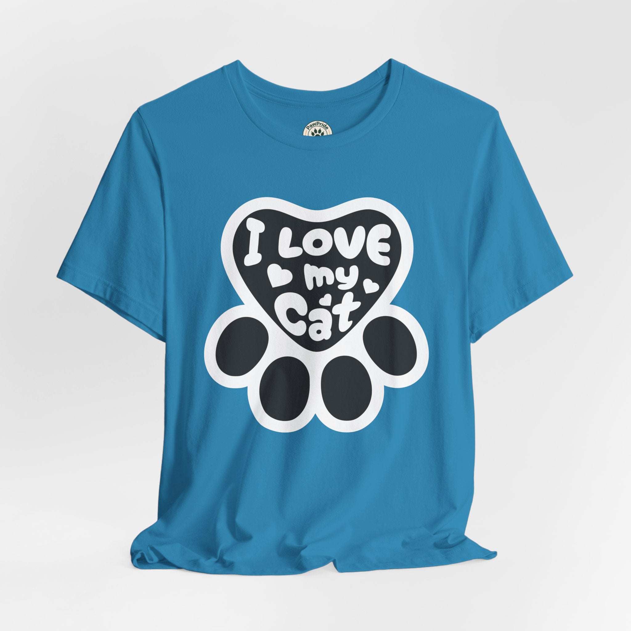 I Love My Cat Paw T-Shirt — Cute Cat Lover Tee