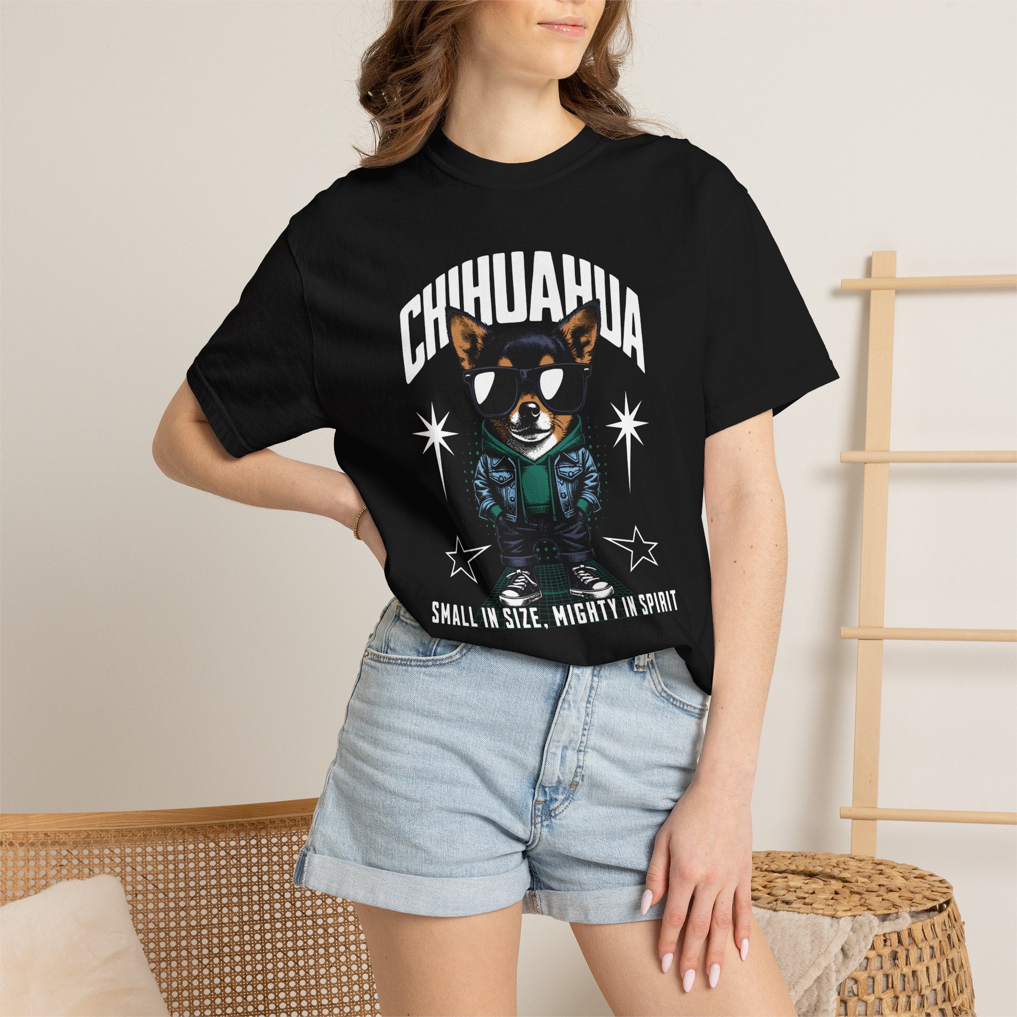 Chihuahua 'Small in Size, Mighty in Spirit' Graphic T-Shirt