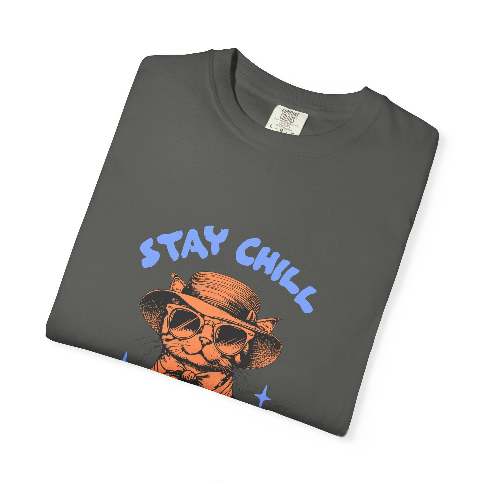 Stay Chill Cat T-shirt — Relaxed Vintage Cat Graphic Tee