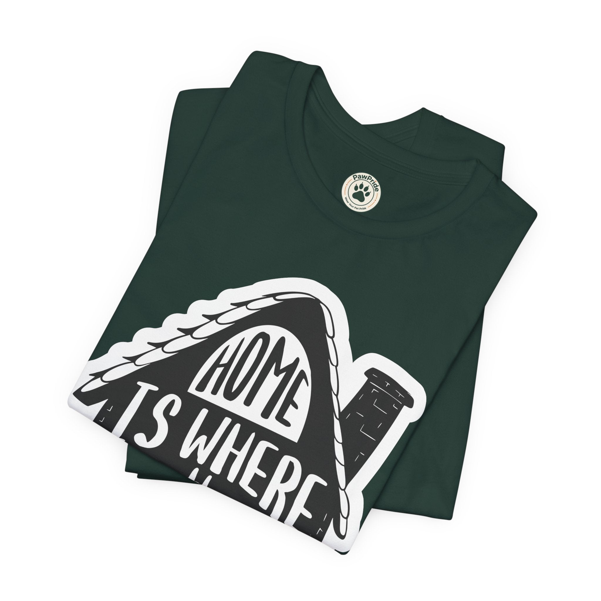 Cat Lover T-Shirt — "Home Is Where The Cat Is" Graphic Tee